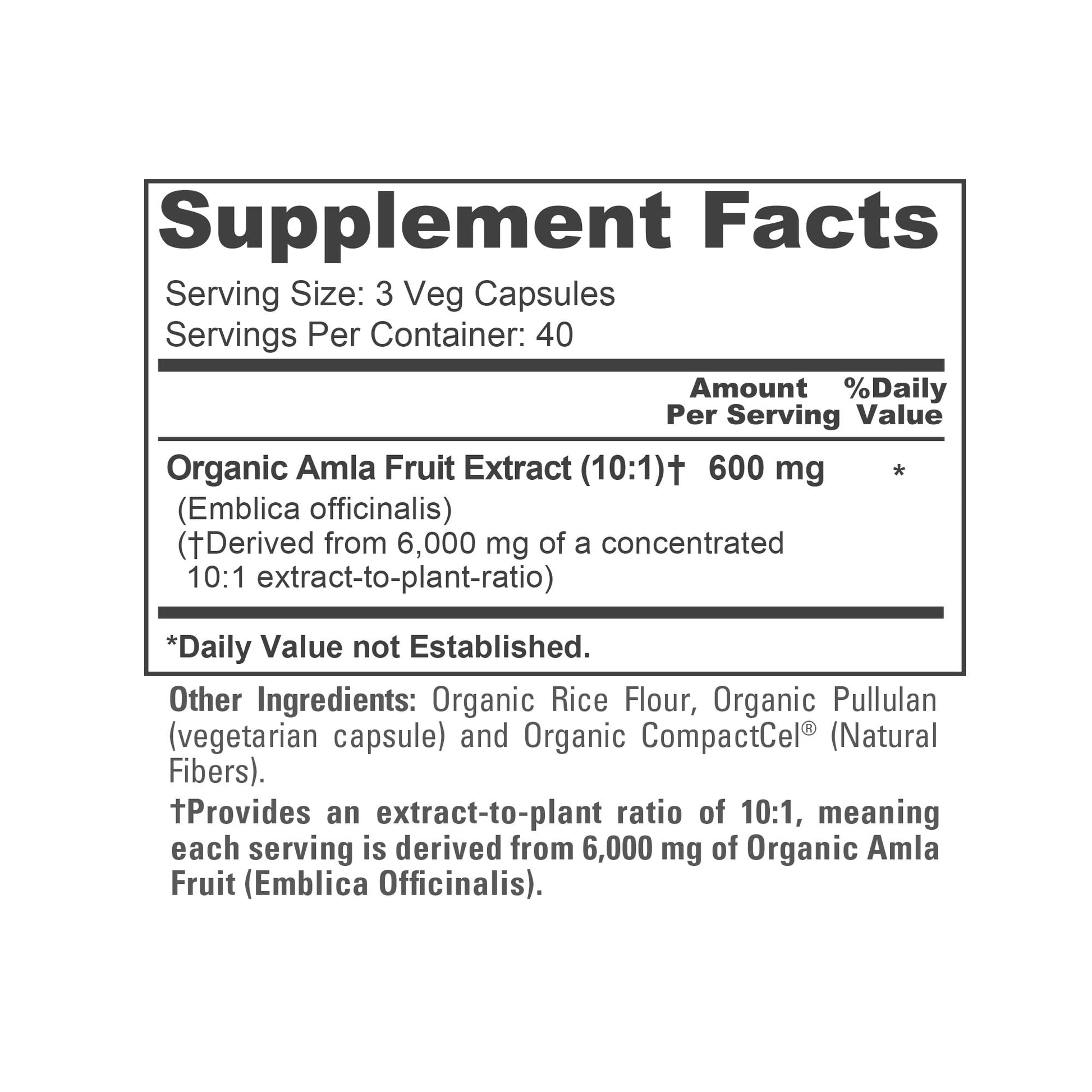 NusaPure Organic Amla Capsules 10:1 Extract, 600 mg Equivalent to 6,000mg | 120 Count | Amalaki Fruit | USDA, Vegan, Non-GMO Supplement NusaPureAu supplements