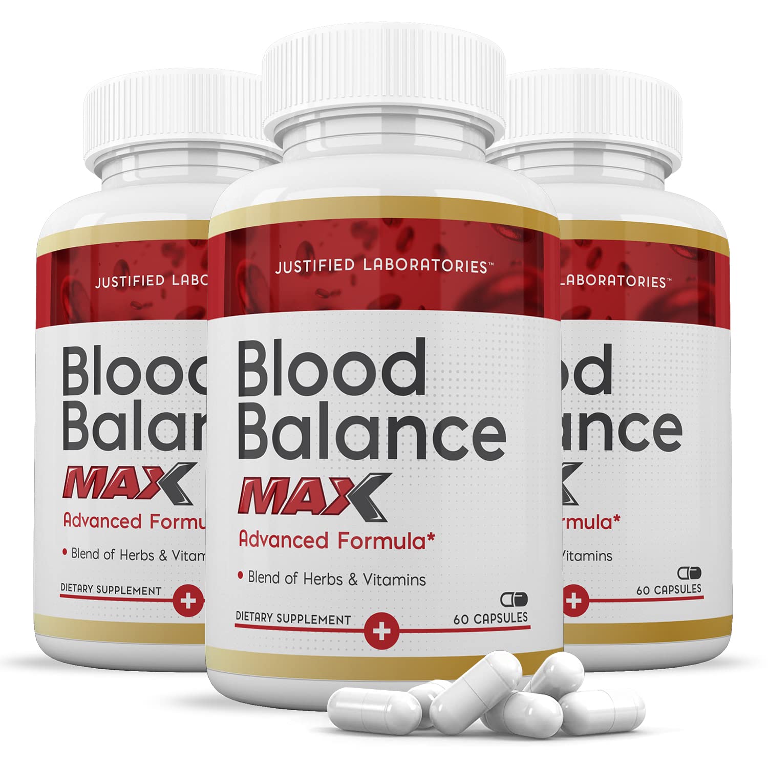 Justified Laboratories (3 Pack Blood Balance Max 1295MG Formula Supplement Pills Justified LaboratoriesUS supplements