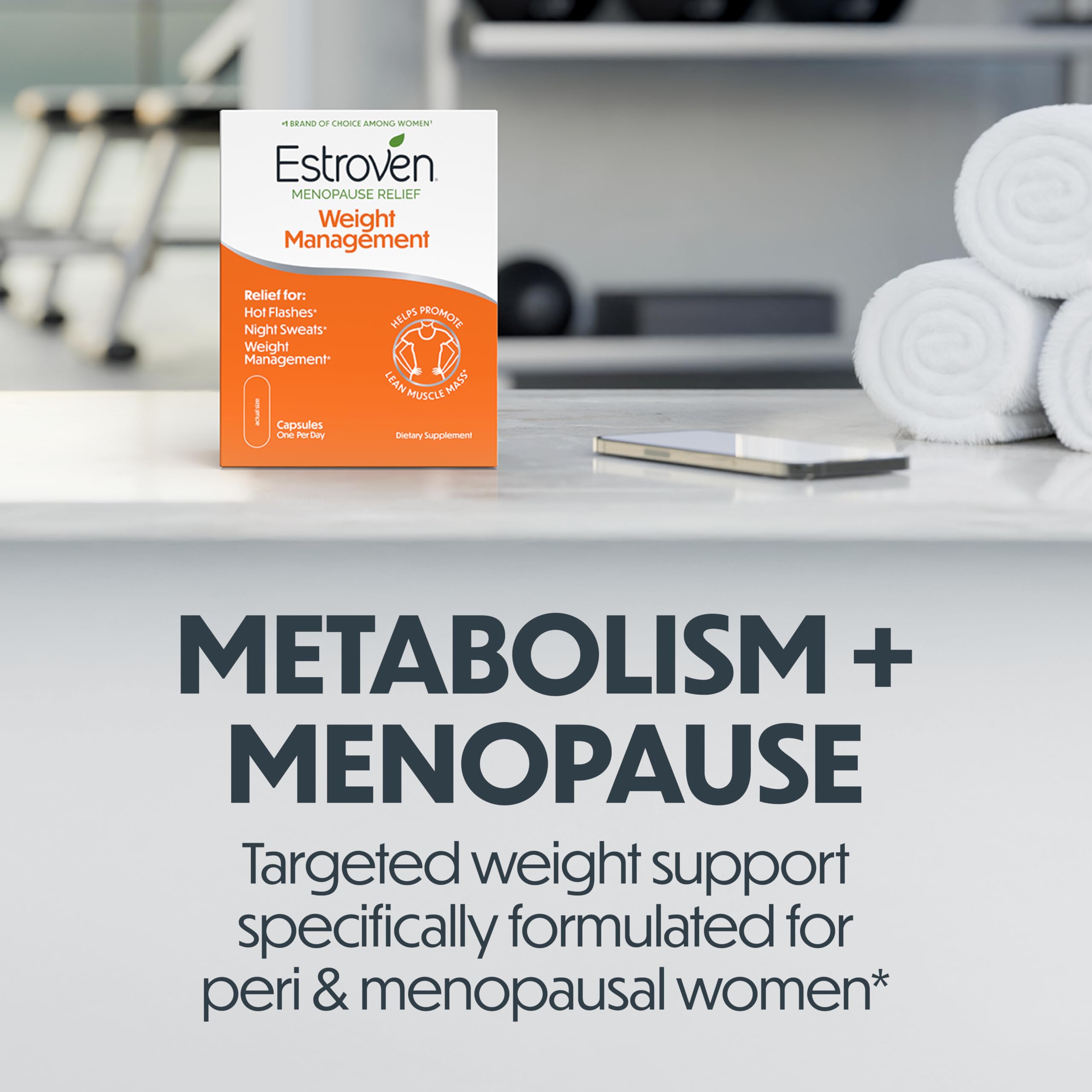 Estroven Weight Management for Menopause Relief - 30 Ct. - Clinically Proven Ingredients Help Manage Weight, Provide Night Sweats & Hot Flash Relief* Drug-Free & Gluten-Free Caplets EstrovenAu supplements