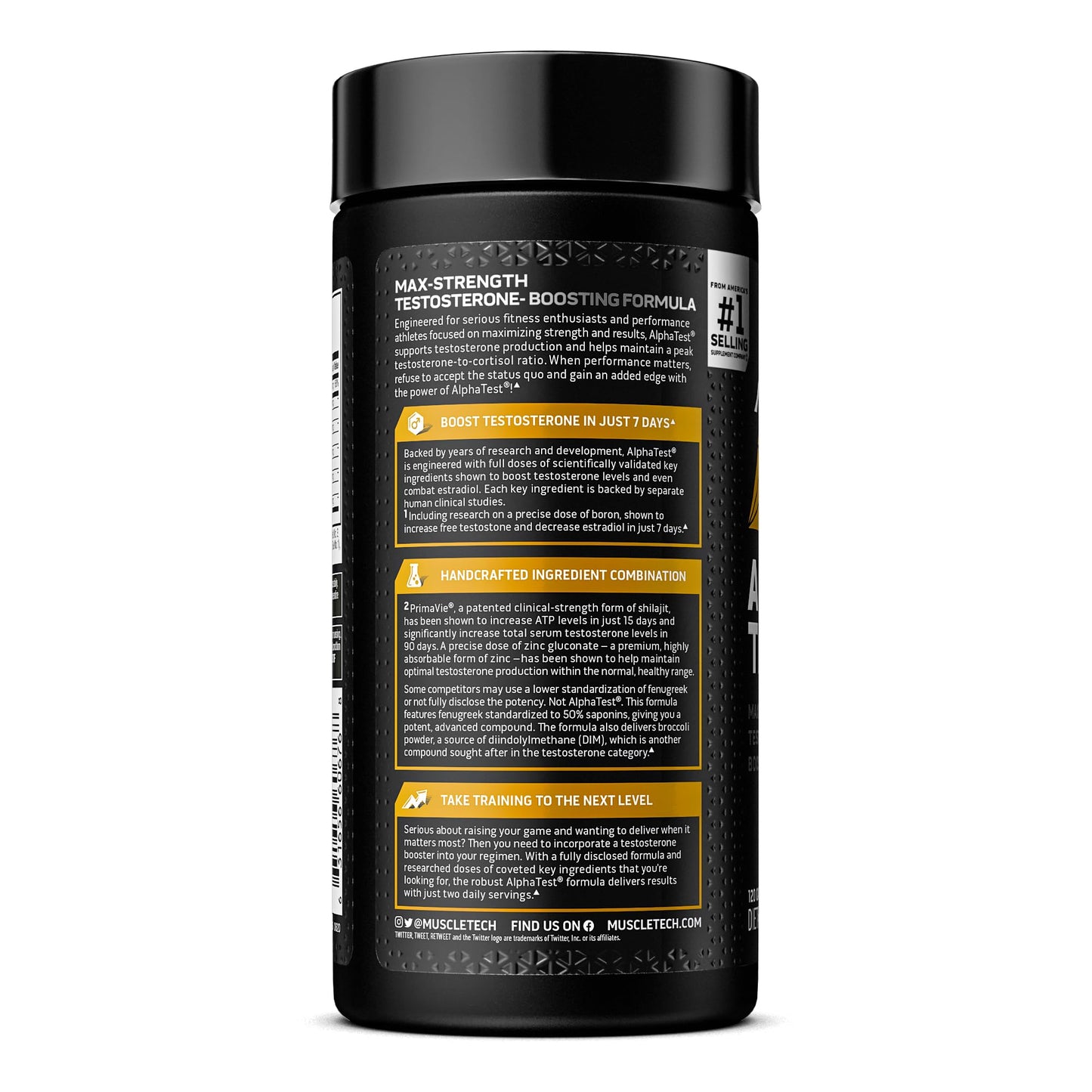 Testosterone Booster for Men, MuscleTech AlphaTest, Tribulus Terrestris & Boron Suppleme MuscleTechUS supplements