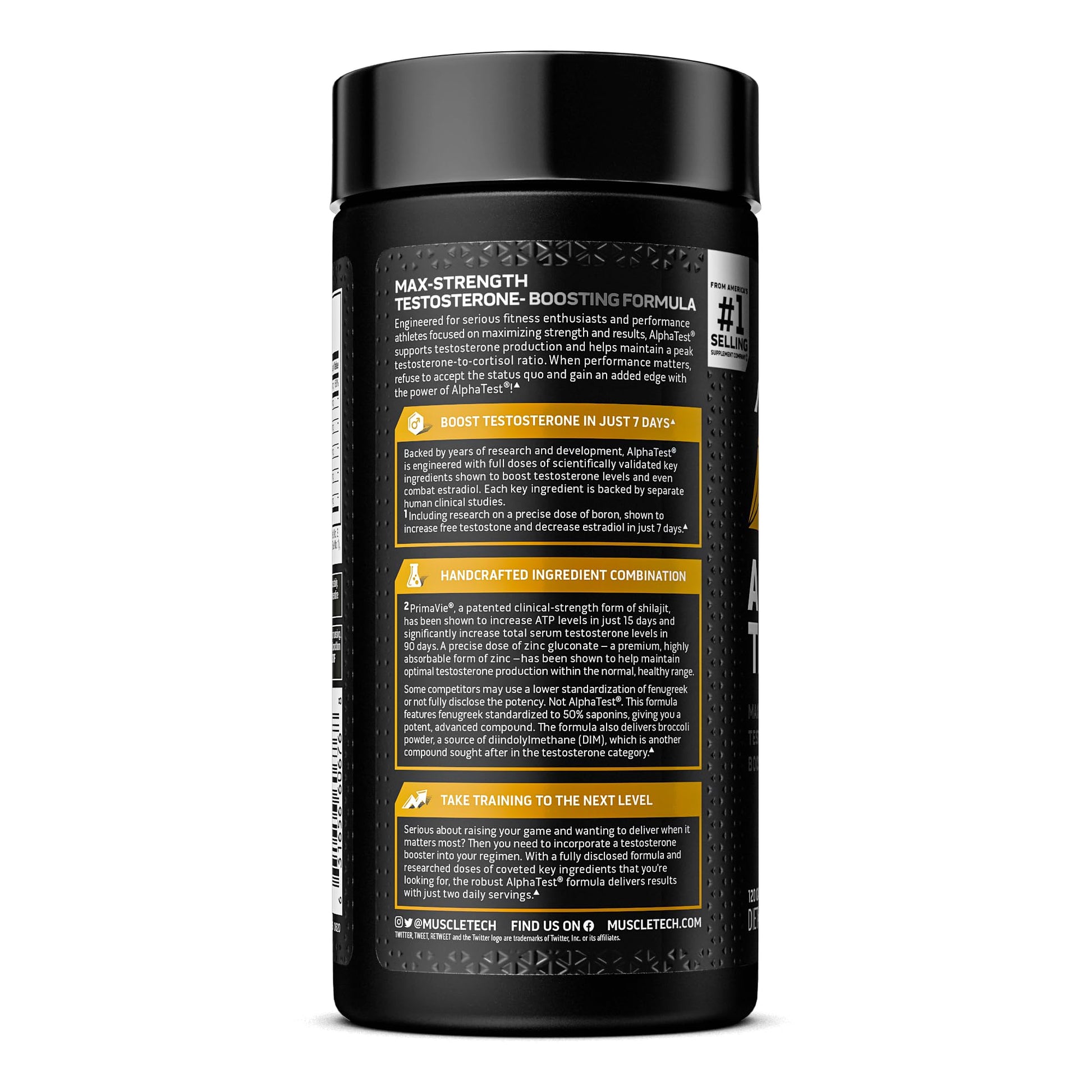 Testosterone Booster for Men, MuscleTech AlphaTest, Tribulus Terrestris & Boron Suppleme MuscleTechUS supplements