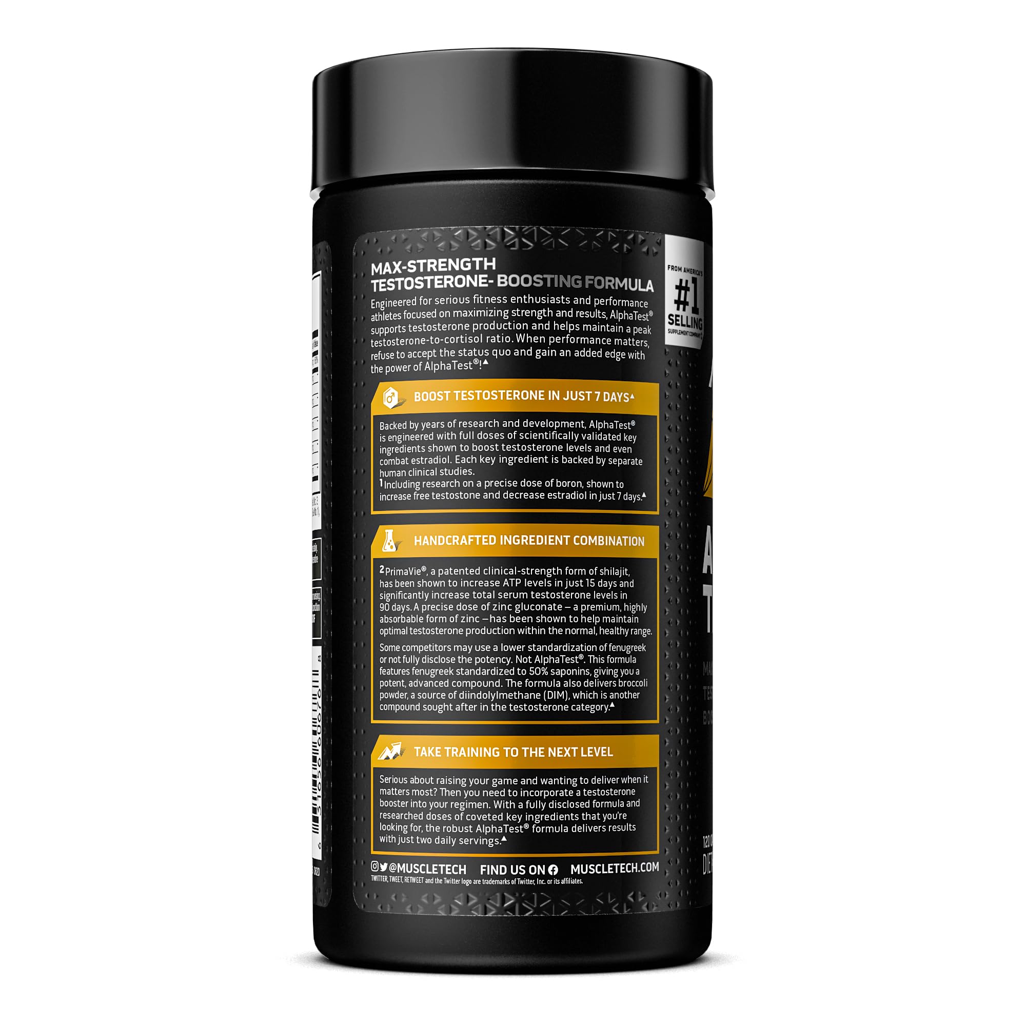 Testosterone Booster for Men, MuscleTech AlphaTest, Tribulus Terrestris & Boron Suppleme MuscleTechUS supplements