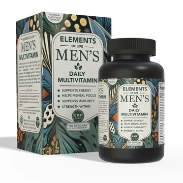 Multivitamin for Men with Vitamin D, K2, Zinc, Vitamin B12, A, E, B6, Calcium – Immune Health & Energy Support Daily Mens Multivitamins Elements of LIfeAu supplements