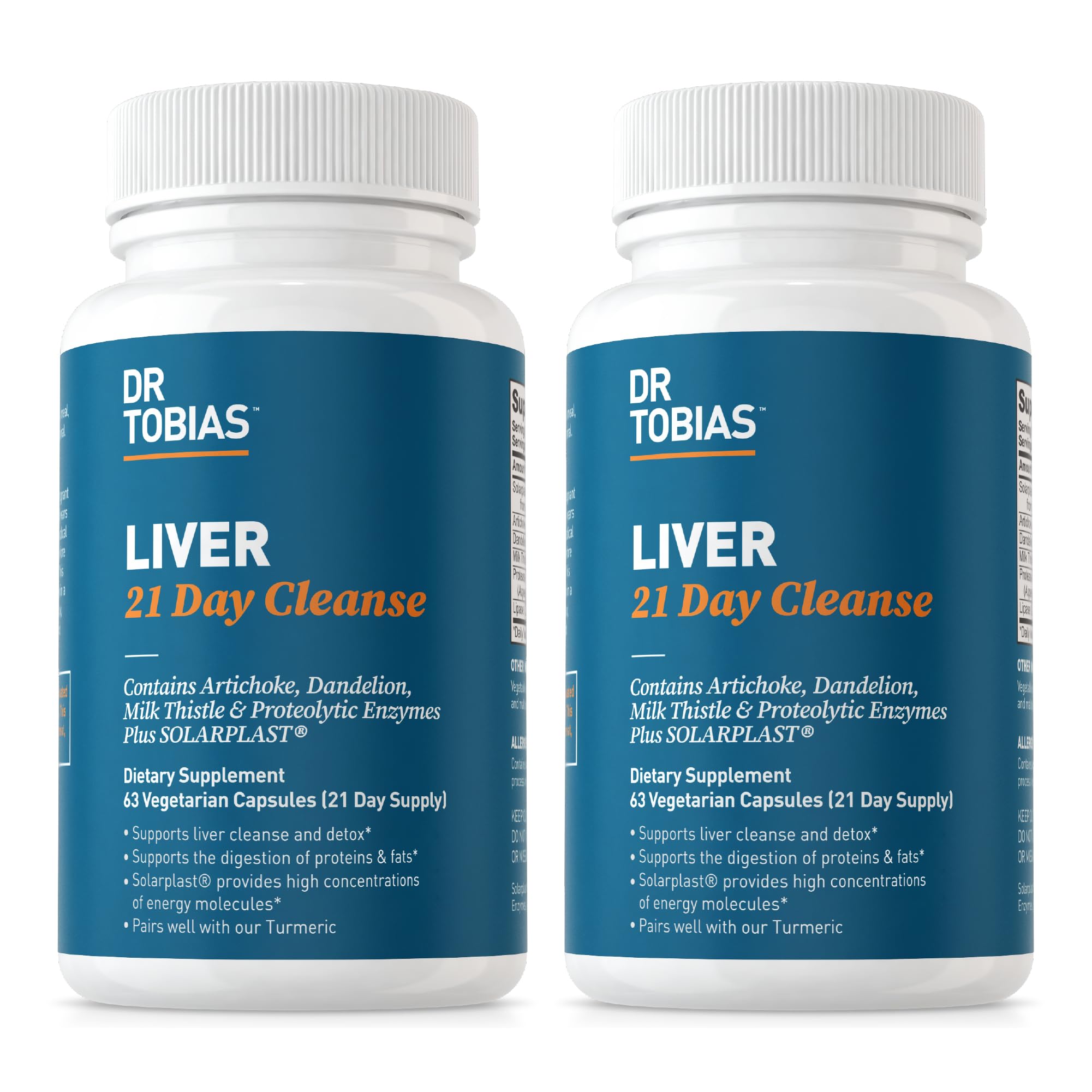 Dr. Tobias Liver 21 Day Cleanse, Herbal Liver Detox Cleanse with Solarplast, Artichoke Extra Dr. TobiasUS supplements