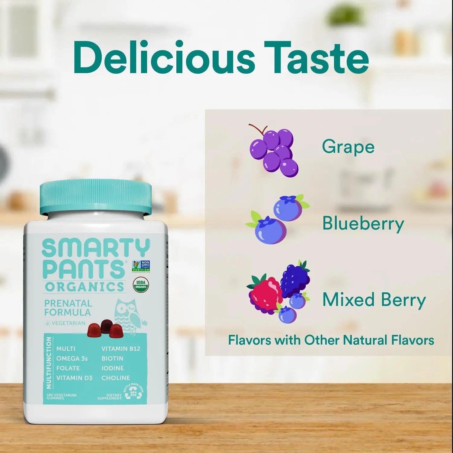 SmartyPants Organic Prenatal Vitamins for Women, Multivitamin Gummies: Biotin, Methylfolate, Omega 3 (ALA), Vitamin D3, C, Vitamin B12, B6, A, K2 & Zinc SmartyPantsAu supplements