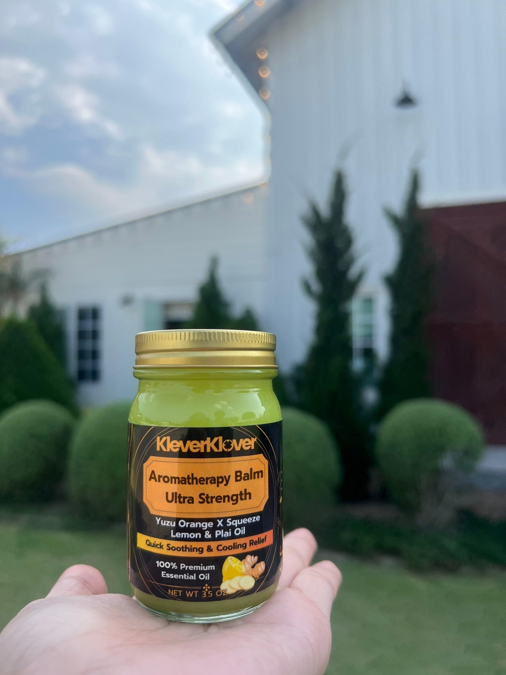 KleverKlover Back and Neck Aromatherapy Balm Ultra Strength for Healing Sore Muscle & Joint After Workout or Yoga - Plai Oil - Preservative Free- Citrus Scent + Free Massage Reflexology Wooden Stick KleverKloverAu supplements