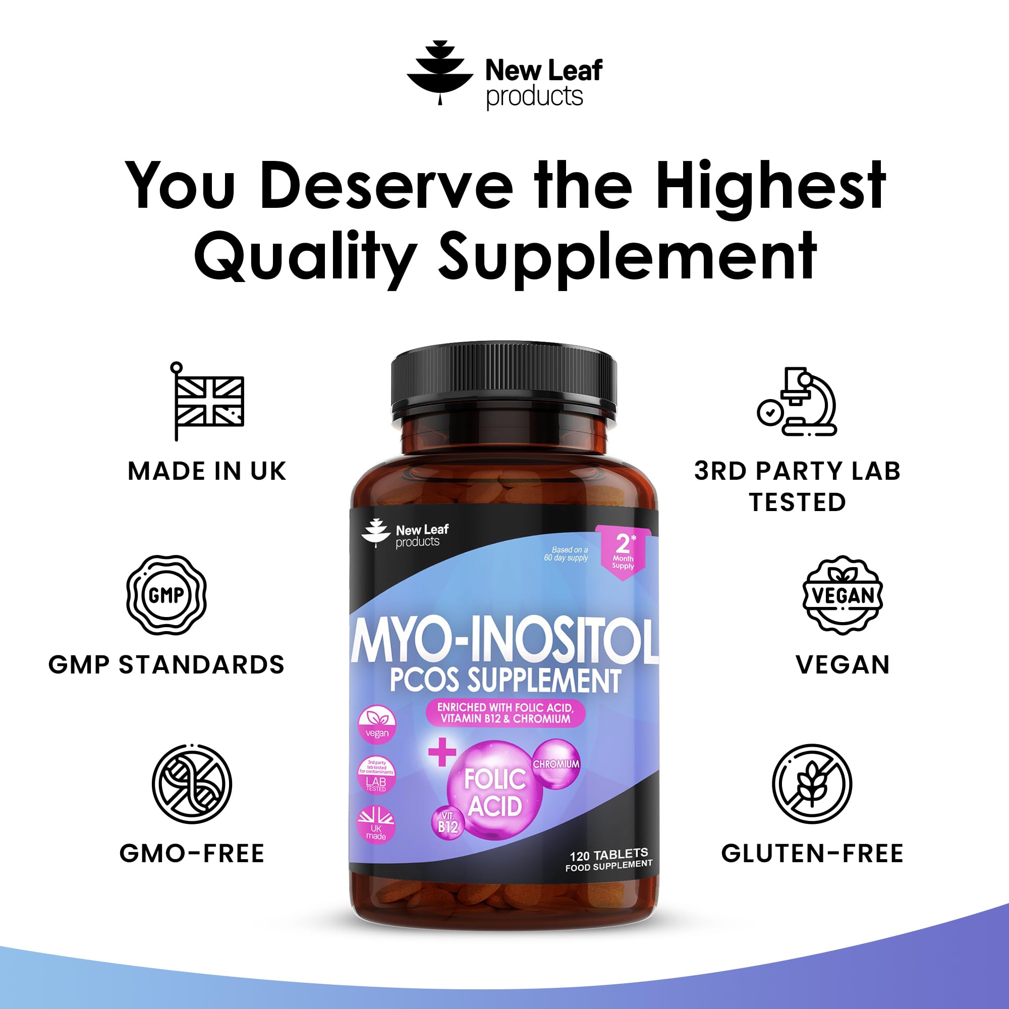 Myo-Inositol PCOS Supplement - Myo Inositol Tablets PCOS Supplement Enriched NEW LEAF PRODUCTSUS supplements