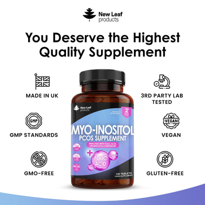 Myo-Inositol PCOS Supplement - Myo Inositol Tablets PCOS Supplement Enriched NEW LEAF PRODUCTSUS supplements