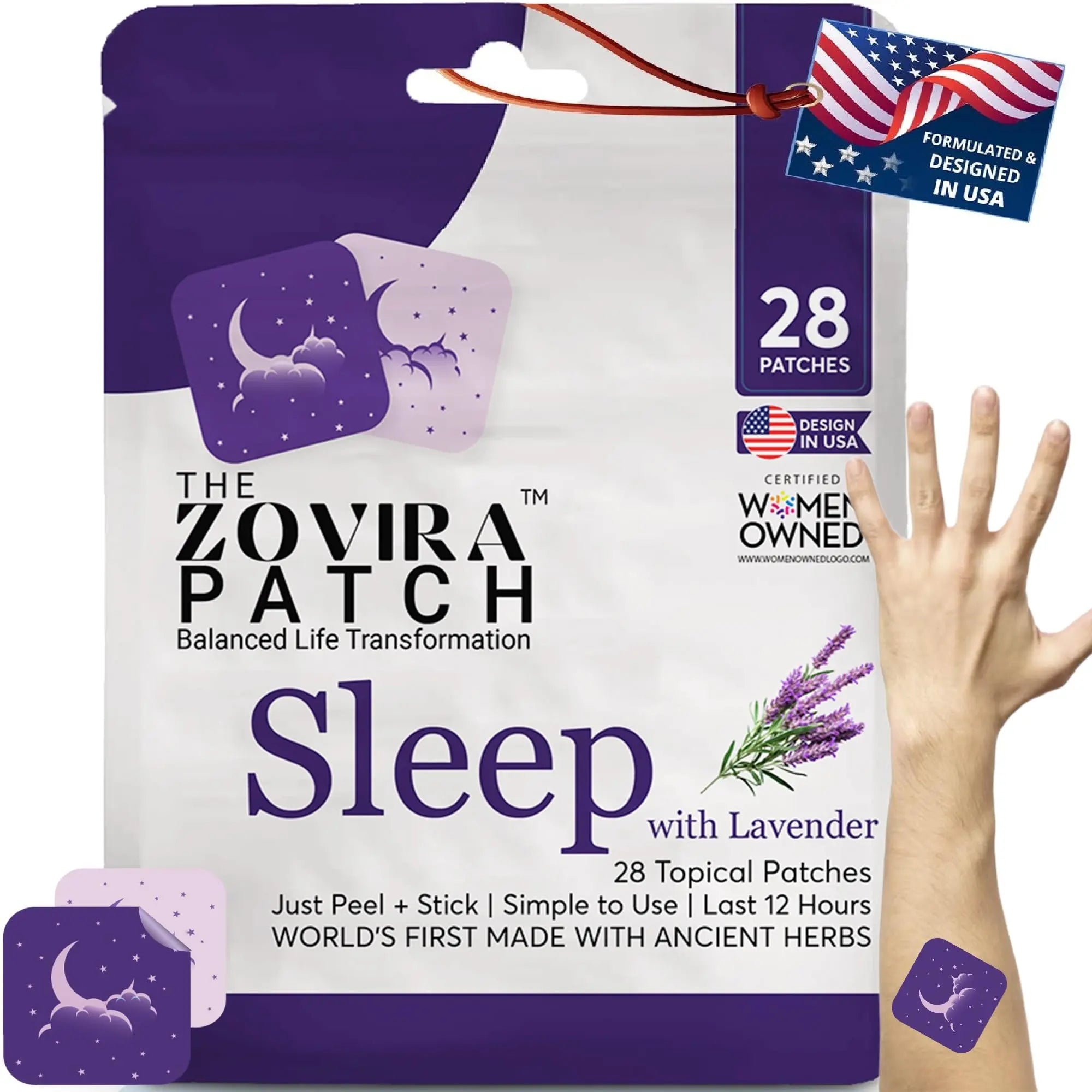 Zovira Sleep Patches for Adults, Melatonin Free with Lavender & Magnesium | Time-Release Transdermal, Aromatherapy Sleep Aid | Non-Habit Forming, Hypoallergenic, All-Night Restorative Sleep | 28 Count ZOVIRAAu supplements