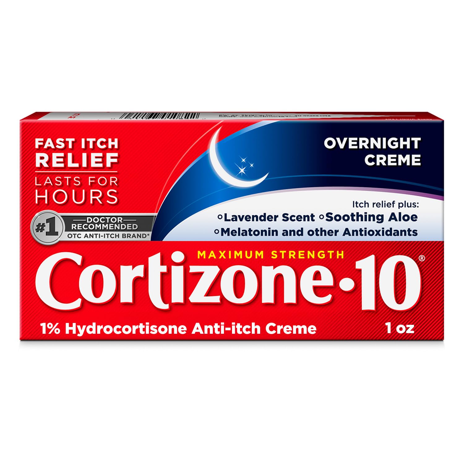Cortizone-10 Maximum Strength Overnight Itch Relief Cream, 1% Hydrocortisone, Fast-Acting, Lavender Scented Anti-Itch Cream for Bug Bites, Rash, Eczema, Psoriasis, Poison Ivy, Oak, Sumac, 1 oz Cortizone 10Au supplements