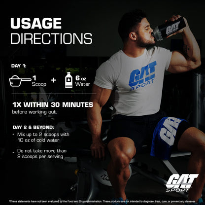 GAT SPORT Nitraflex Black Pre-Workout Powder, Extreme Pre-Training Formula for Men GAT SPORTUS supplements