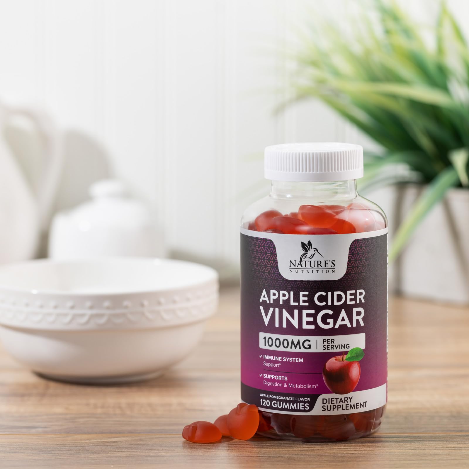 Nature's Nutrition Apple Vinegar Gummy for Weight Loss 1000mg - Vegan Apple Cider Vinegar Nature's NutritionUS supplements
