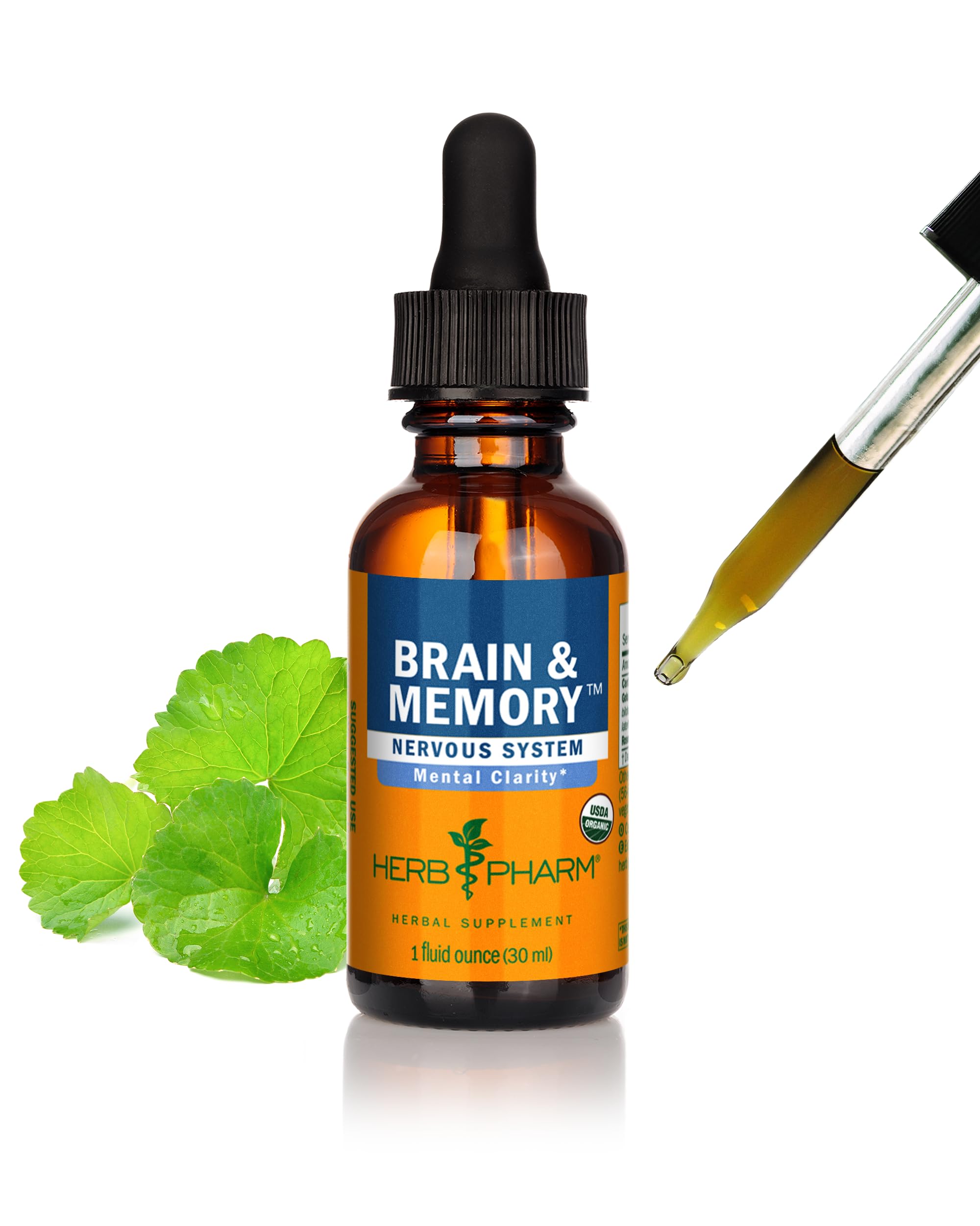 Herb Pharm Organic Nootropic Brain & Memory Supplement with Ginkgo Biloba Liquid Extract: Fast Absorption for Mental Focus Support, Ginkgo Supplement, Vegan, Gluten-Free, Non-GMO, 1 Oz Herb PharmAu supplements