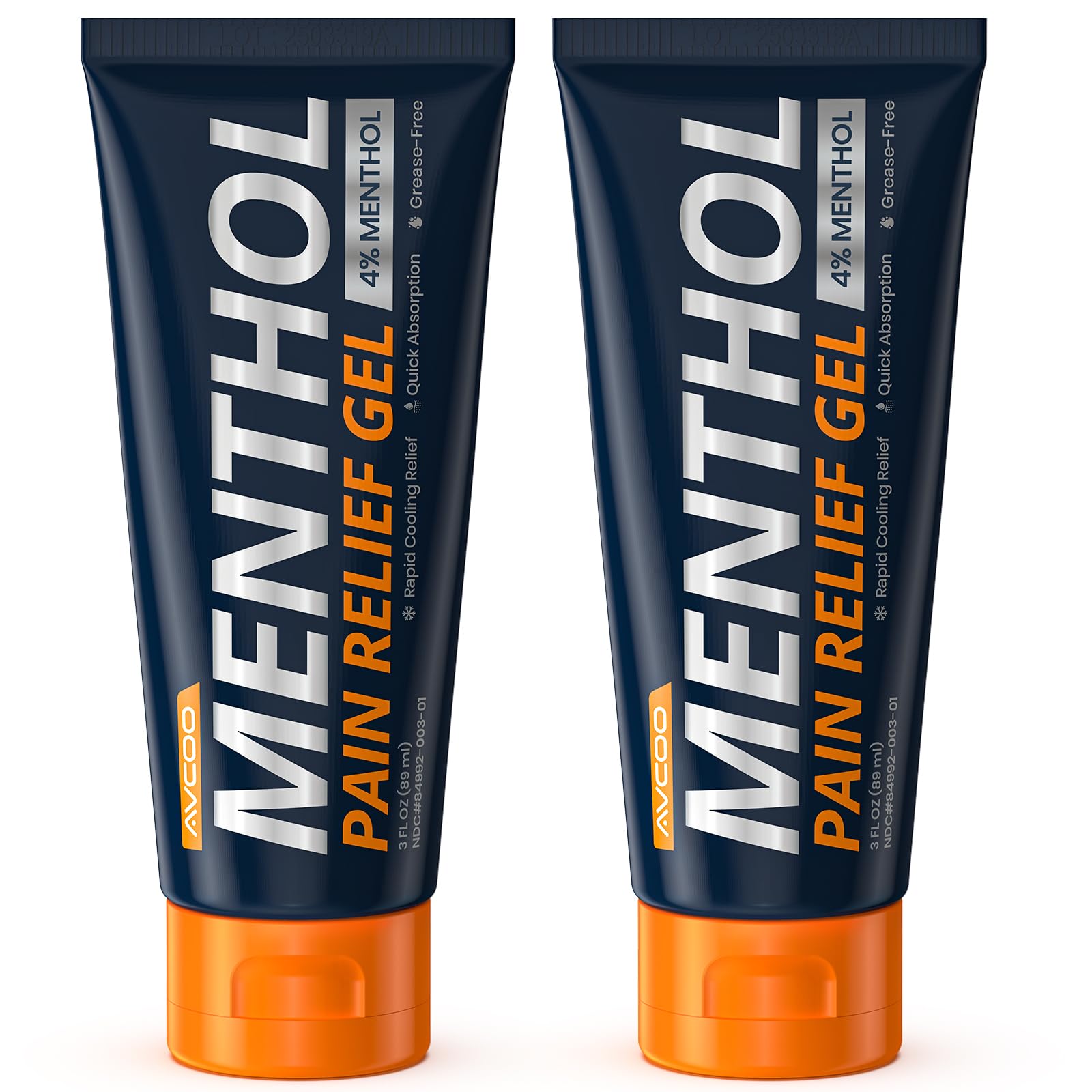 AVCOO 4% Menthol Pain Relief Gel, Cooling Sensation for Arthritis, Knees, Joint, Sore Muscle, Neck, Shoulder and Lower Back Pain Relief, Grease-Free Gel, 2 Packs (3 OZ Per Pack) AVCOOAu supplements