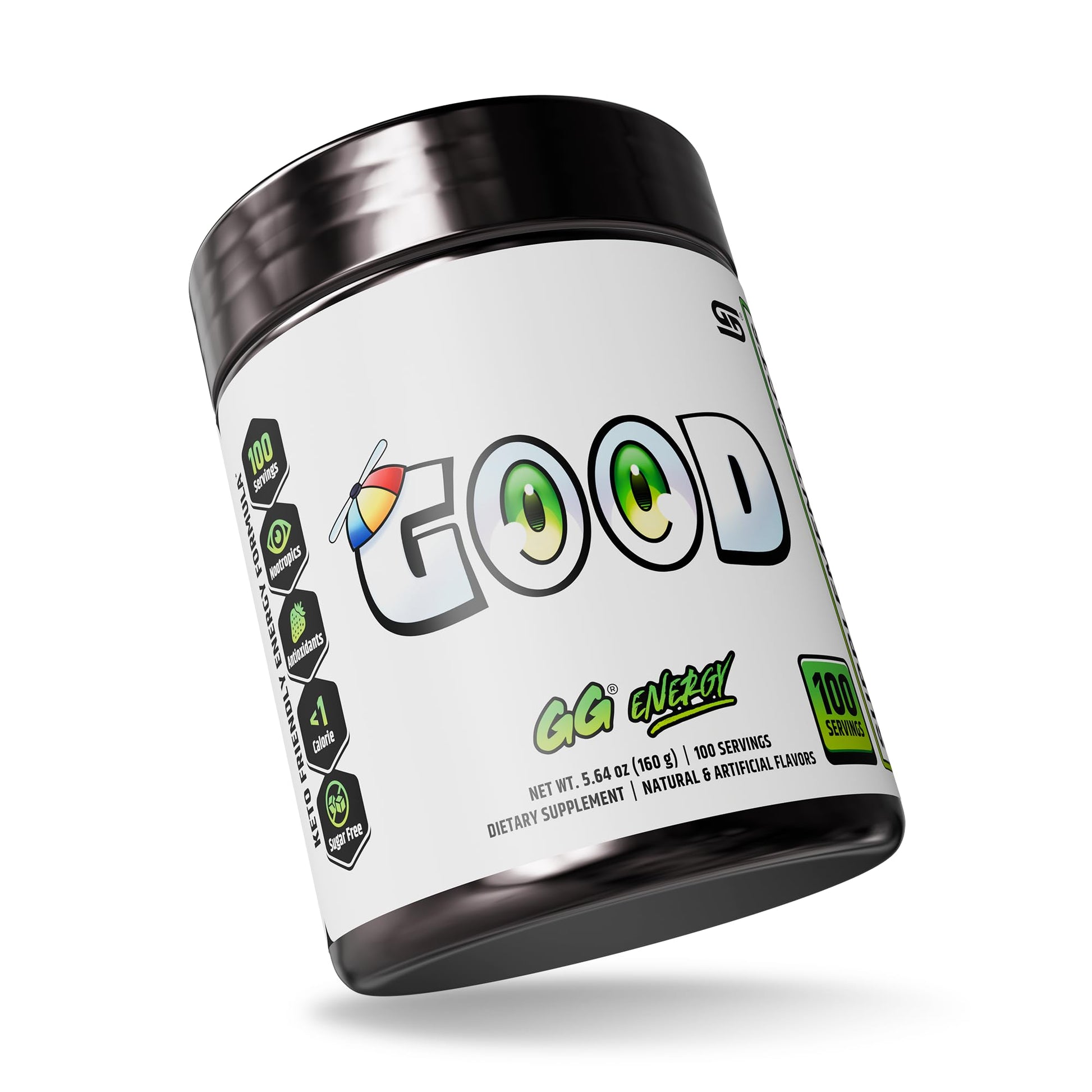 Gamer Supps GG Energy - Good by SMii7Y (100 Servings) - Keto Friendly Gaming Energy and Nootropic Blend, Sugar Free + Organic Caffeine + Vitamins + Immune Support, Powder Drink Gamer SuppsAu supplements