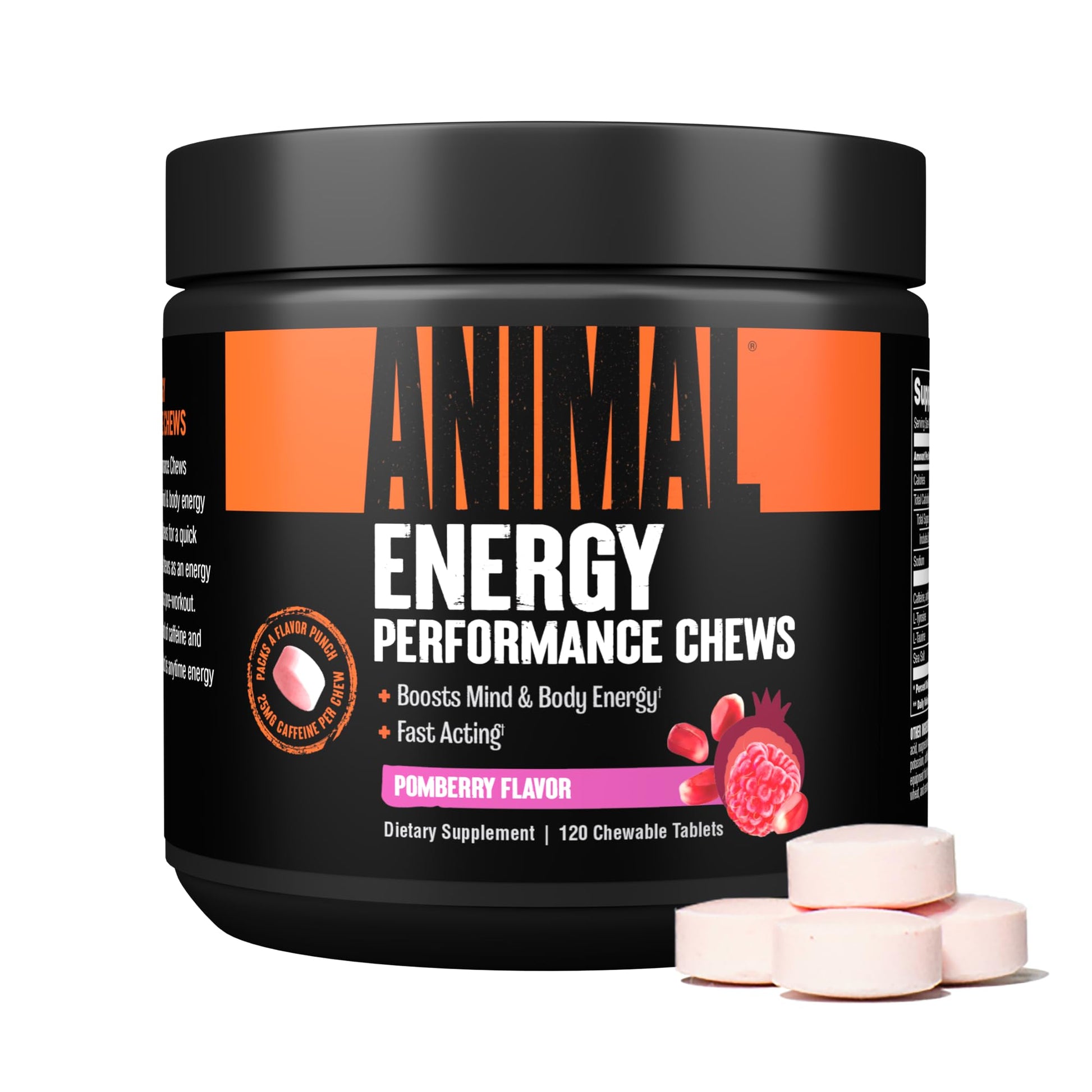 Animal Energy Chews, Fast Acting Energy with Caffeine, Nootropics and Sea Salt AnimalUS supplements