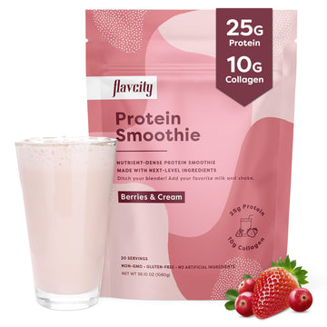 FlavCity Protein Powder Smoothie, Berries & Cream - 100% Grass-Fed Whey Protein FlavCityUS supplements