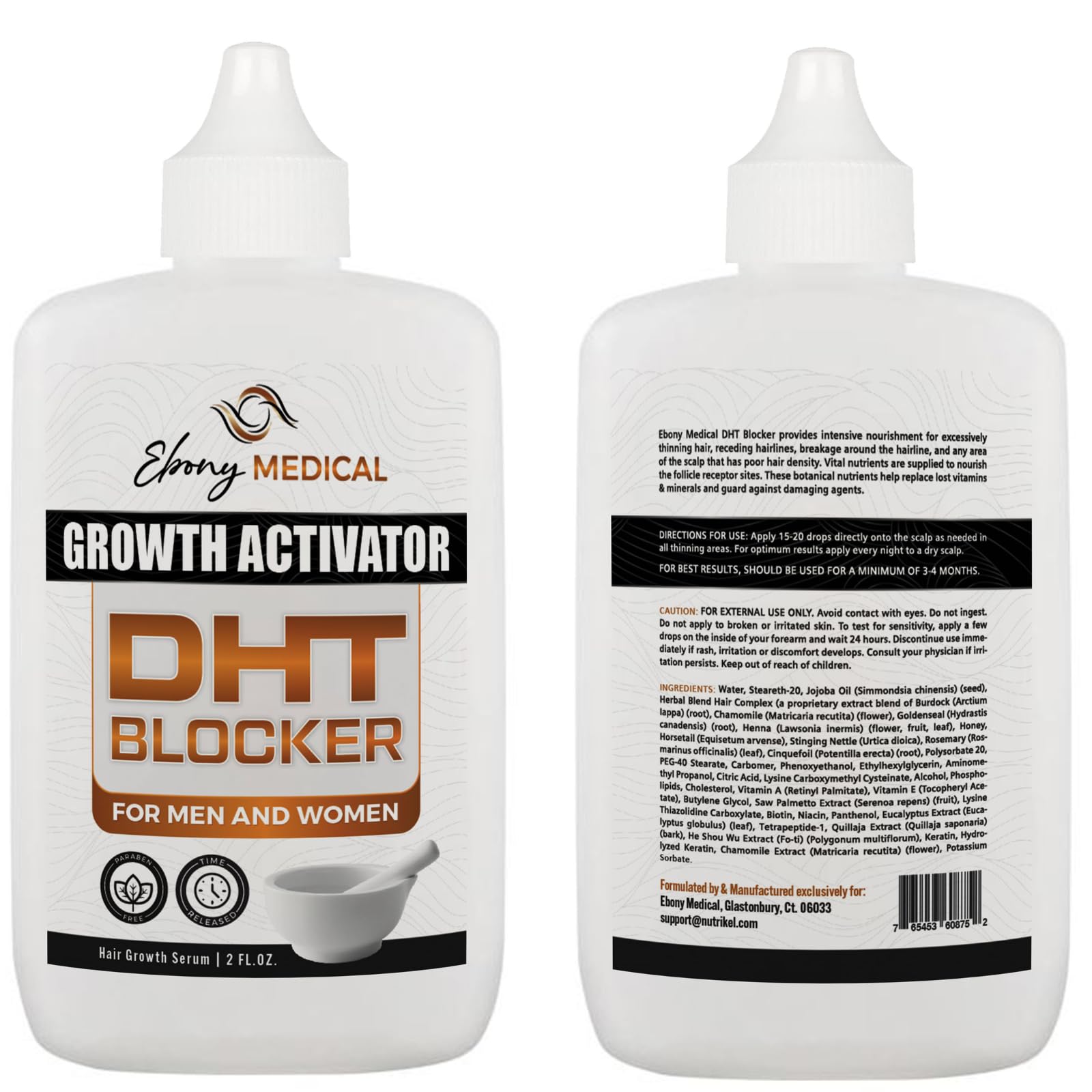 Ebony Medicals DHT Blocker Hair Growth Serum - Hair Loss Supplement, Supports Natural Regrowth Natural CurvesAu supplements