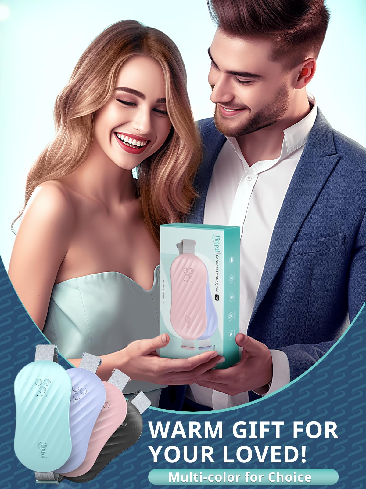Slimpal AI Portable Heating Pad for Period Cramps, Smart AI Heat Chip, Electric Cordless Heating Belt for Back, Belly, Waist, Stomach, Menstrual Wearable Heating Pad Gifts for Girl Women Her Pink S2 SlimpalAu supplements
