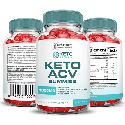 (3 Pack) Keto Genesis Keto ACV Gummies Advanced Formula 1000MG Keto Genesis Keto Justified LaboratoriesUS supplements