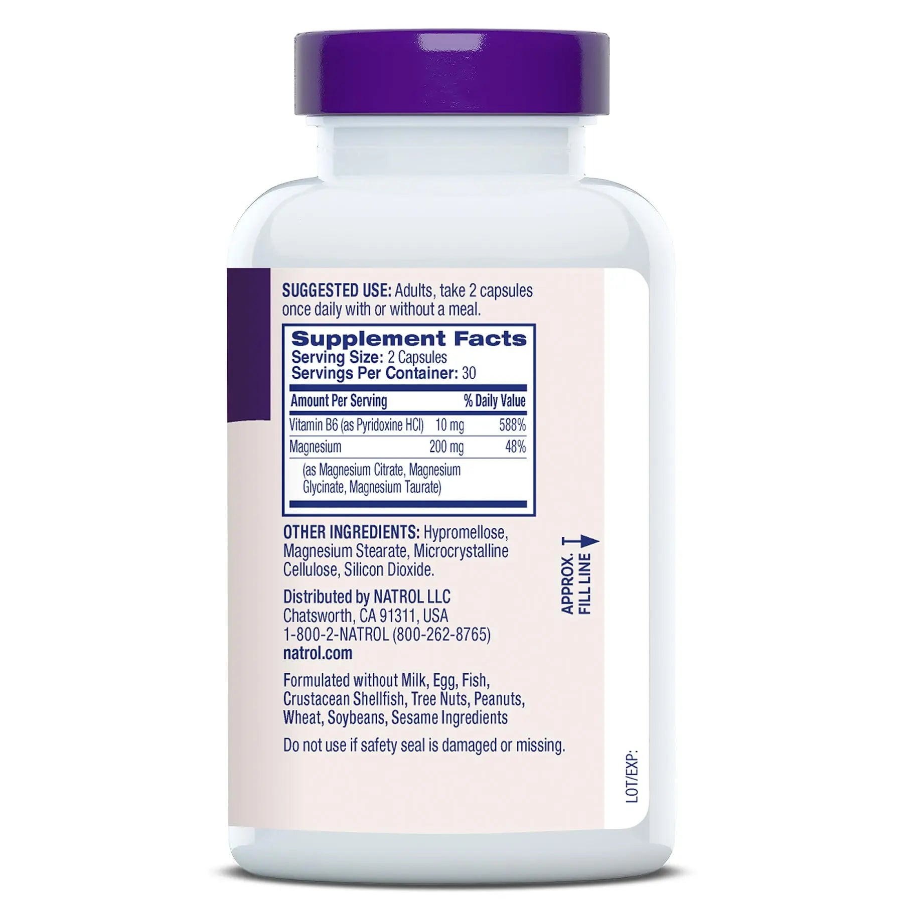 Natrol Triple Magnesium Complex Supplement, Glycinate, Citrate & Taurate 200mg High Absorption, Support Whole Body Wellness, 60 Capsules Natrolnz supplements