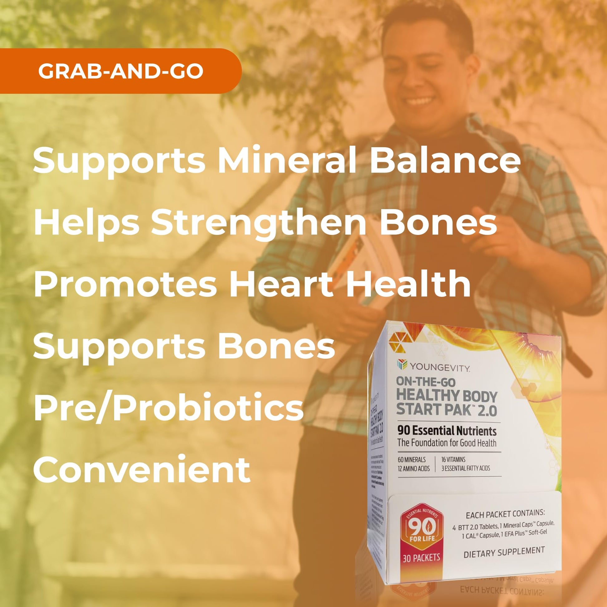 Youngevity On-The-Go Healthy Body Start Pak 2.0 - Includes Multi-Vitamins, Minerals, EFAs, & Amino Acids | 90 Essential Nutrients | 30-Day Supply YoungevityAu supplements