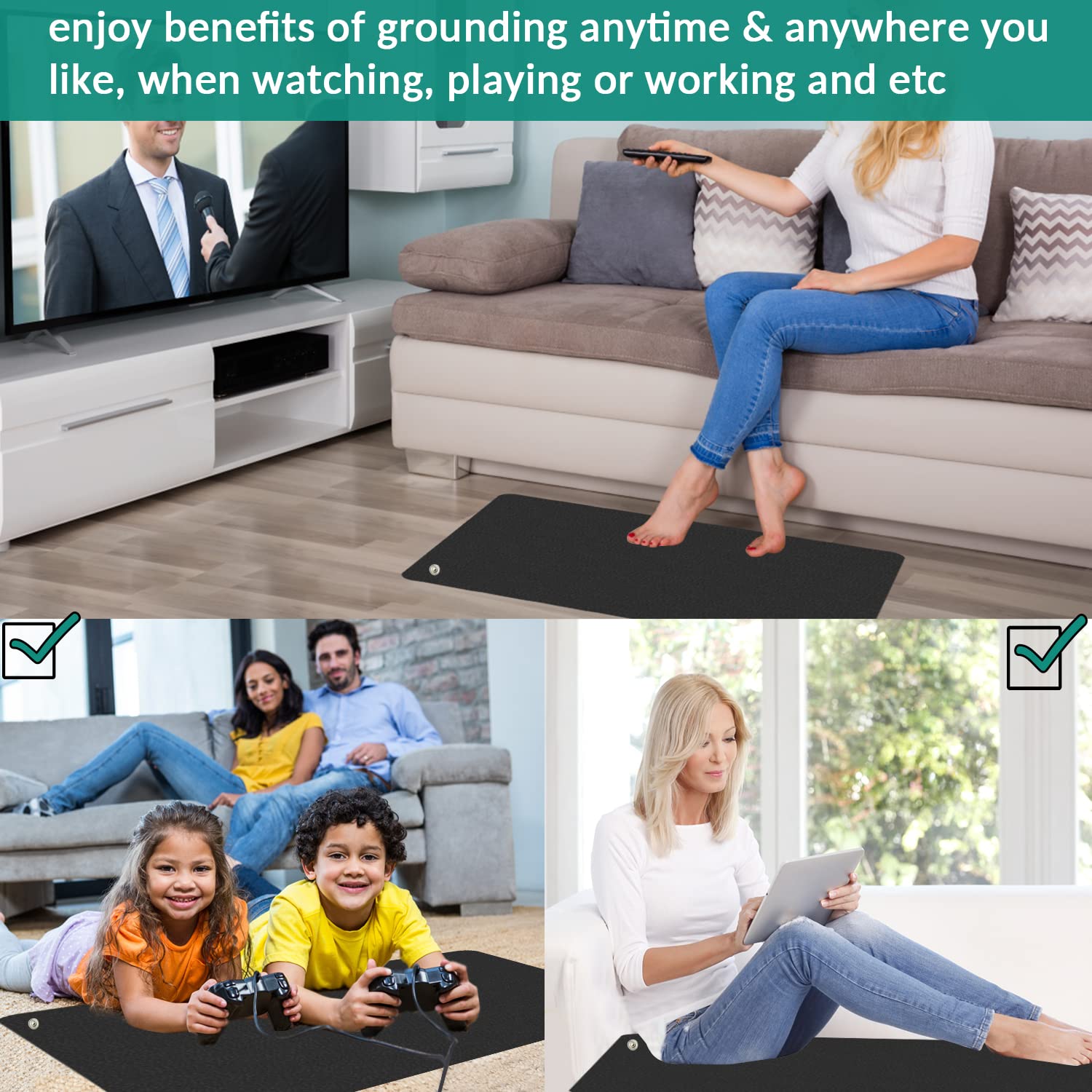 Grounding Mat for Improving Sleep, Grounding Pad for Health, Grounding Bed Mat with Grounding Cord VAJOOCLLAu supplements