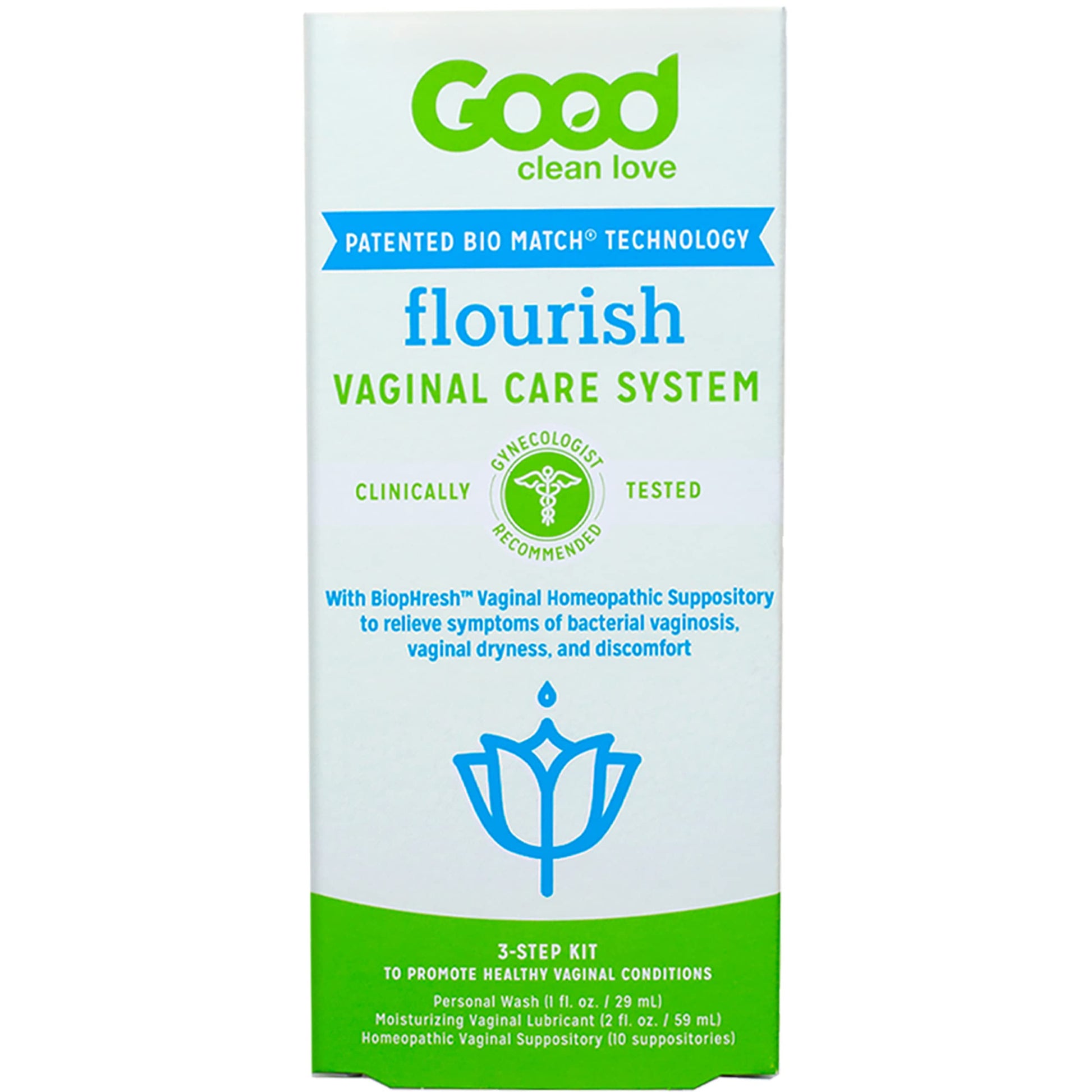 Good Clean Love Flourish Vaginal Care System, 30-Day Regimen, Relieves Itching & Irritation, Includes Personal Good Clean LoveAu supplements