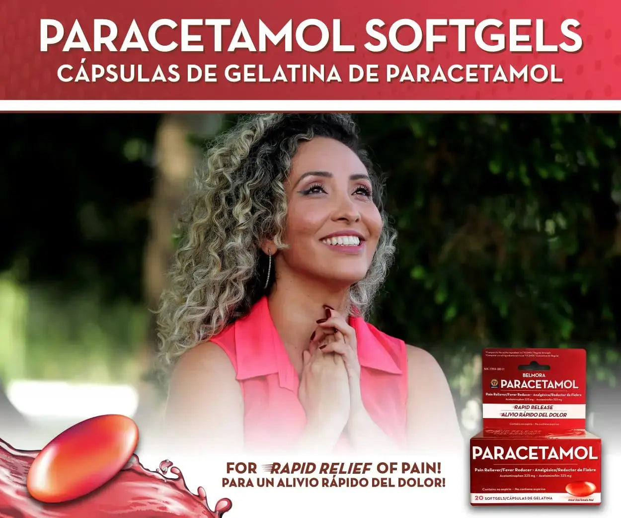 Belmora Paracetamol Acetaminophen 325mg 20 Softgels for Pain Relief, Liquid Filled Capsules for Rapid Release, Fever Reducer for Adults Extra Strength Belmora paracetamolAu supplements
