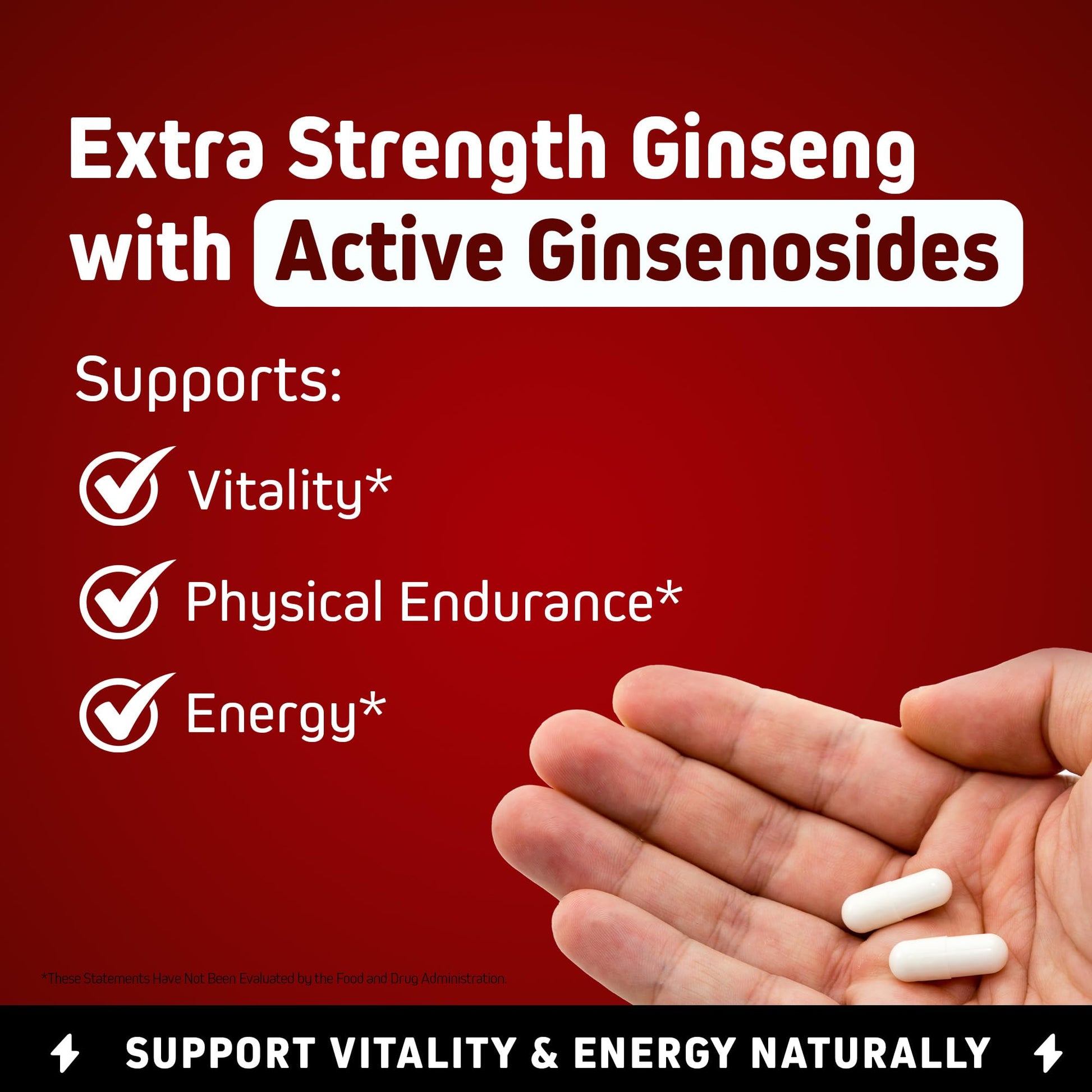 Herbtonics Korean Red Panax Ginseng 1500mg - Energy Supplement for Peak Performance, Focus & Vitality - High Potency Ginseng Root Extract - 120 Vegan Capsules HerbtonicsAu supplements