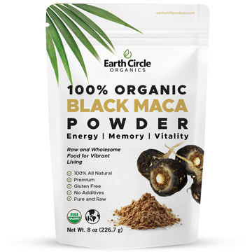 Organic Black Maca Peruvian Root Powder | Black Maca Root for Men | Natural Supplement | Essential Vitamins, Minerals & Fatty Acids Improved Energy | Immune Support (8oz, Pack of 1) Earth Circle OrganicsAu supplements