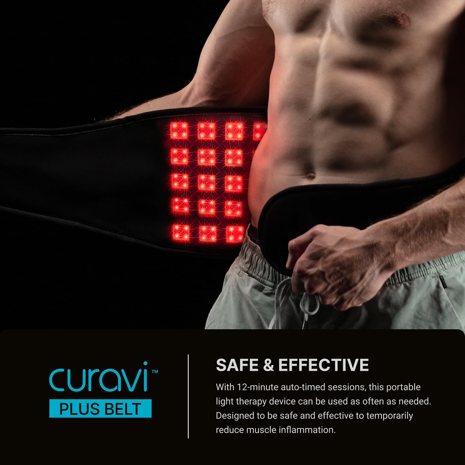 CURAVI Plus™ Wearable Red Light Therapy Belt for Lower Back Pain Relief - 160 Diodes - Safe and Effective CURAVIAu supplements