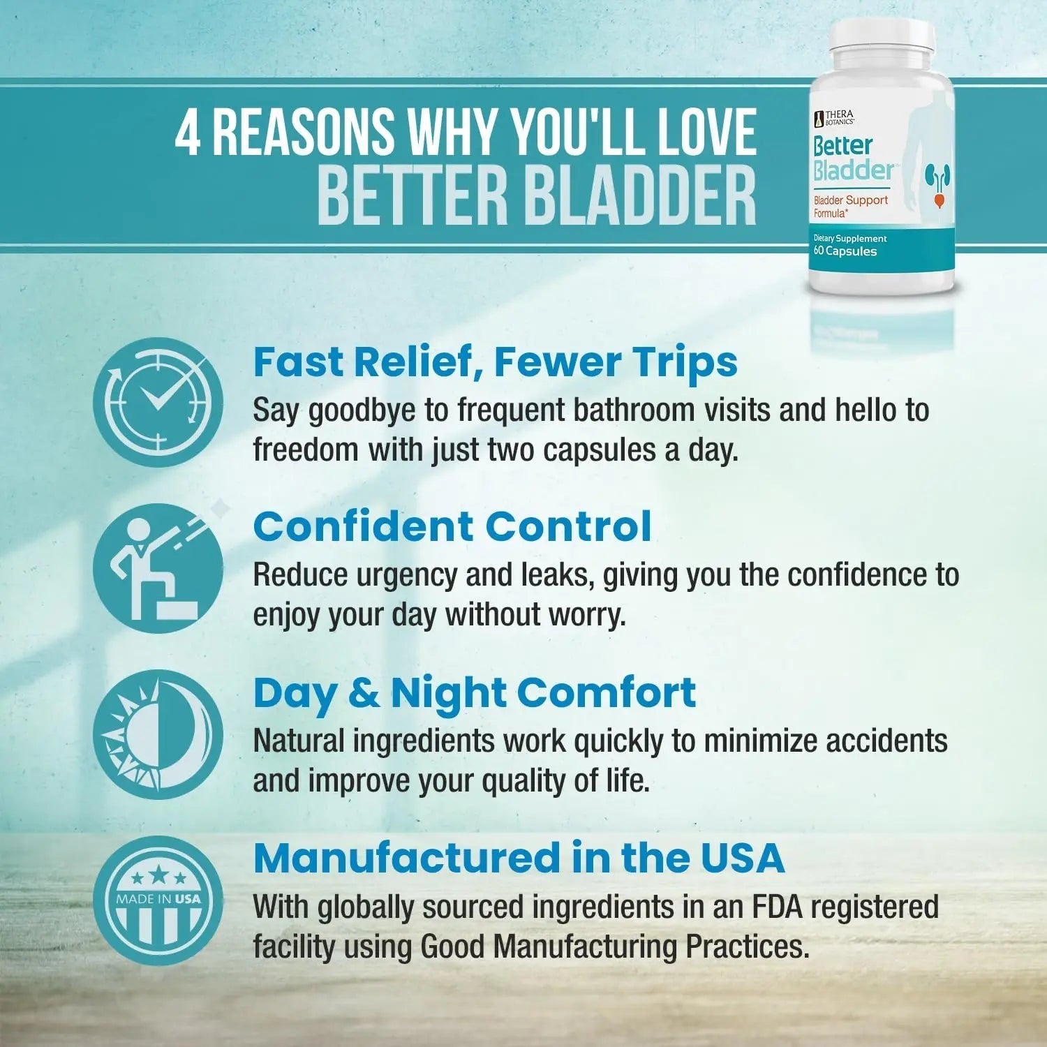 Better Bladder Control Supplement for Women & Men – Bladder Support Supplement to Help Reduce Urinary Leaks, Frequency & Urgency - 60 Count (1 Bottle) Better BladderAu supplements