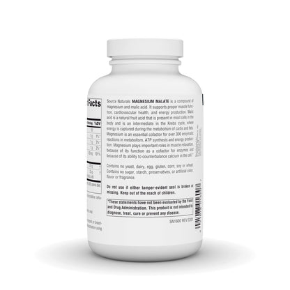 Source Naturals Magnesium Malate, Magnesium Malic Acid Supplement, Non GMO, 3750 MG Source NaturalsUS supplements