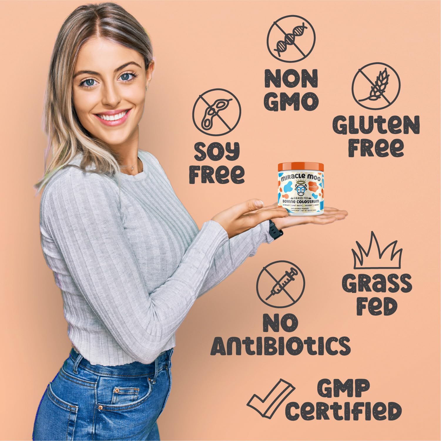 Colostrum Supplement for Gut Health, Hair Growth, Beauty and Immune Miracle MooAu supplements