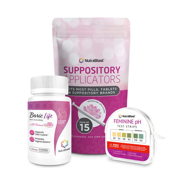 NutraBlast Boric Acid Vaginal Suppositories 600mg (30 Count) w/Disposable Vaginal Suppository NutraBlastAu supplements
