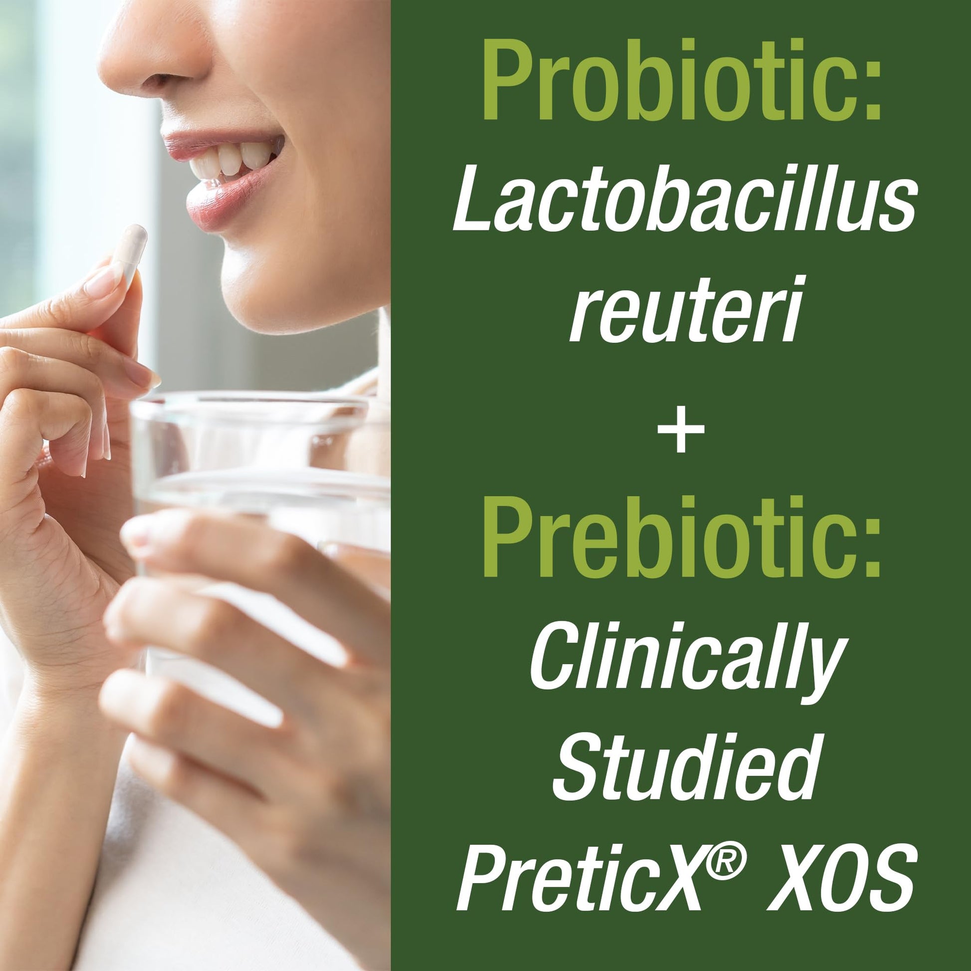Lactobacillus Reuteri 50 Billion CFU Probiotics with Clinically Studied PreticX® XOS Prebiotic. L Reuteri Probiotic Capsules Supplement for Gut Health and Digestive Support. for Both Women & Men Peak PerformanceAu supplements