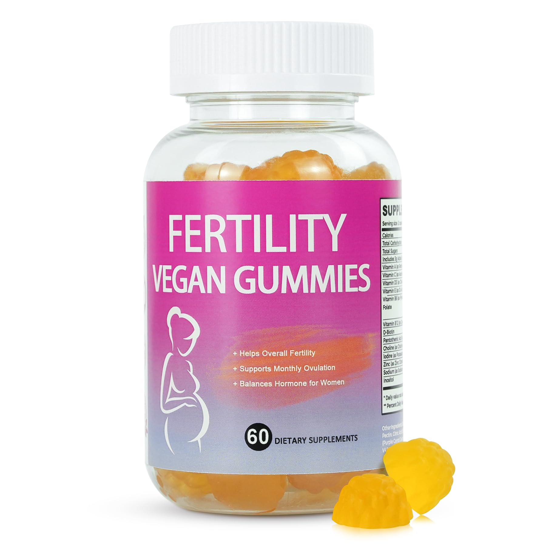 Fertility Gummies for Women to Get Pregnant Fast, Folic Acid Conception Gummies to Boost Fertility for Her, 60 Count Fertility Vitamin Gummy Support Hormone Balance, Ovulation & Period Cycle AromlifeAu supplements