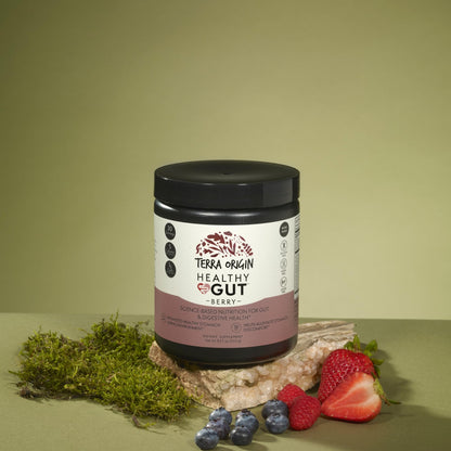 TERRA ORIGIN Healthy Gut Powder (Berry Flavor) |30-Servings with L-Glutamine, Zinc, Glucosamine, Slippery Elm Bark, Marshmallow Root and More! TERRA ORIGINUS supplements