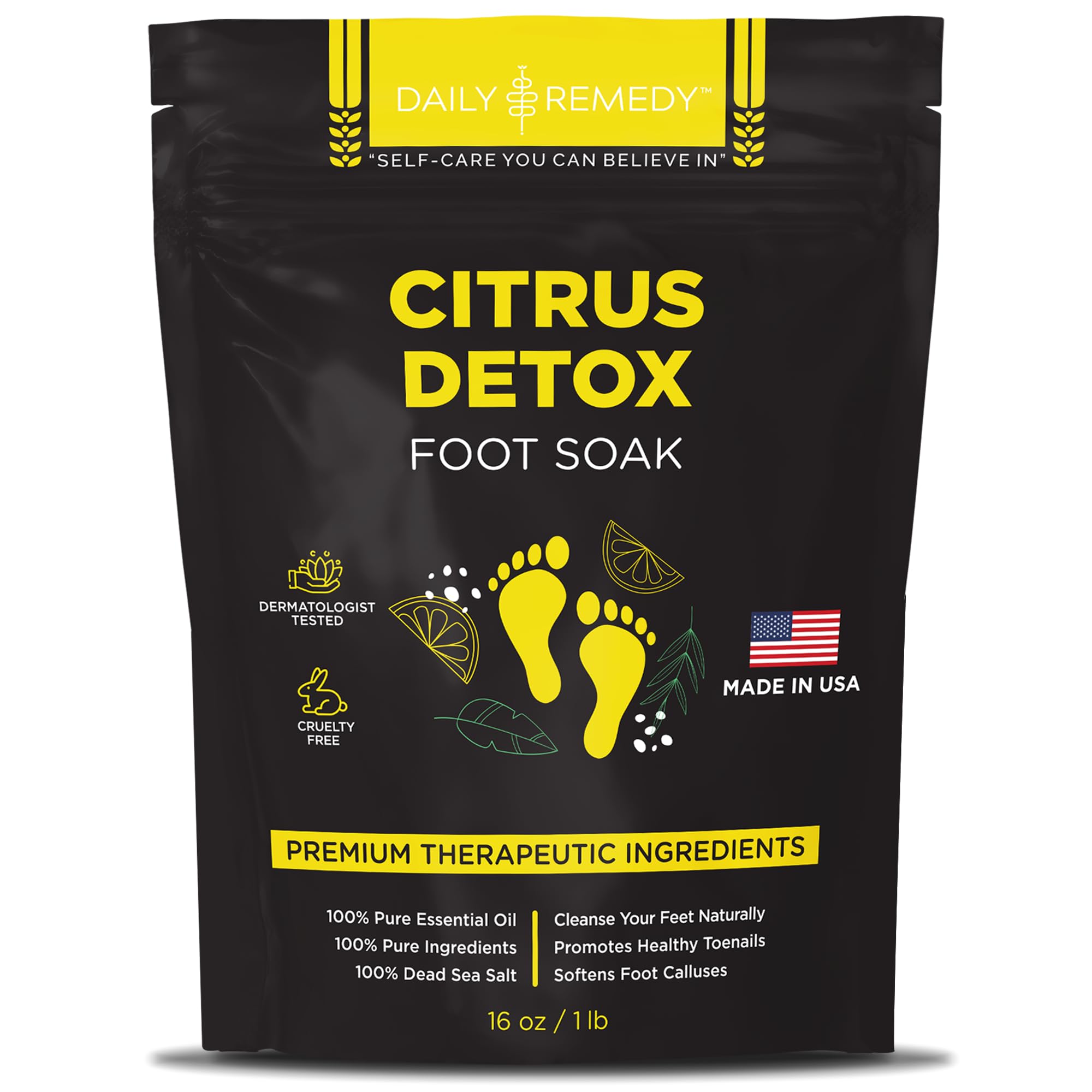 Citrus Detox Foot Soak with Epsom Salt - for Foot Callus, Immune Boost, Damaged Toenail DAILY REMEDYUS supplements