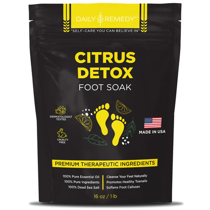 Citrus Detox Foot Soak with Epsom Salt - for Foot Callus, Immune Boost, Damaged Toenail DAILY REMEDYUS supplements