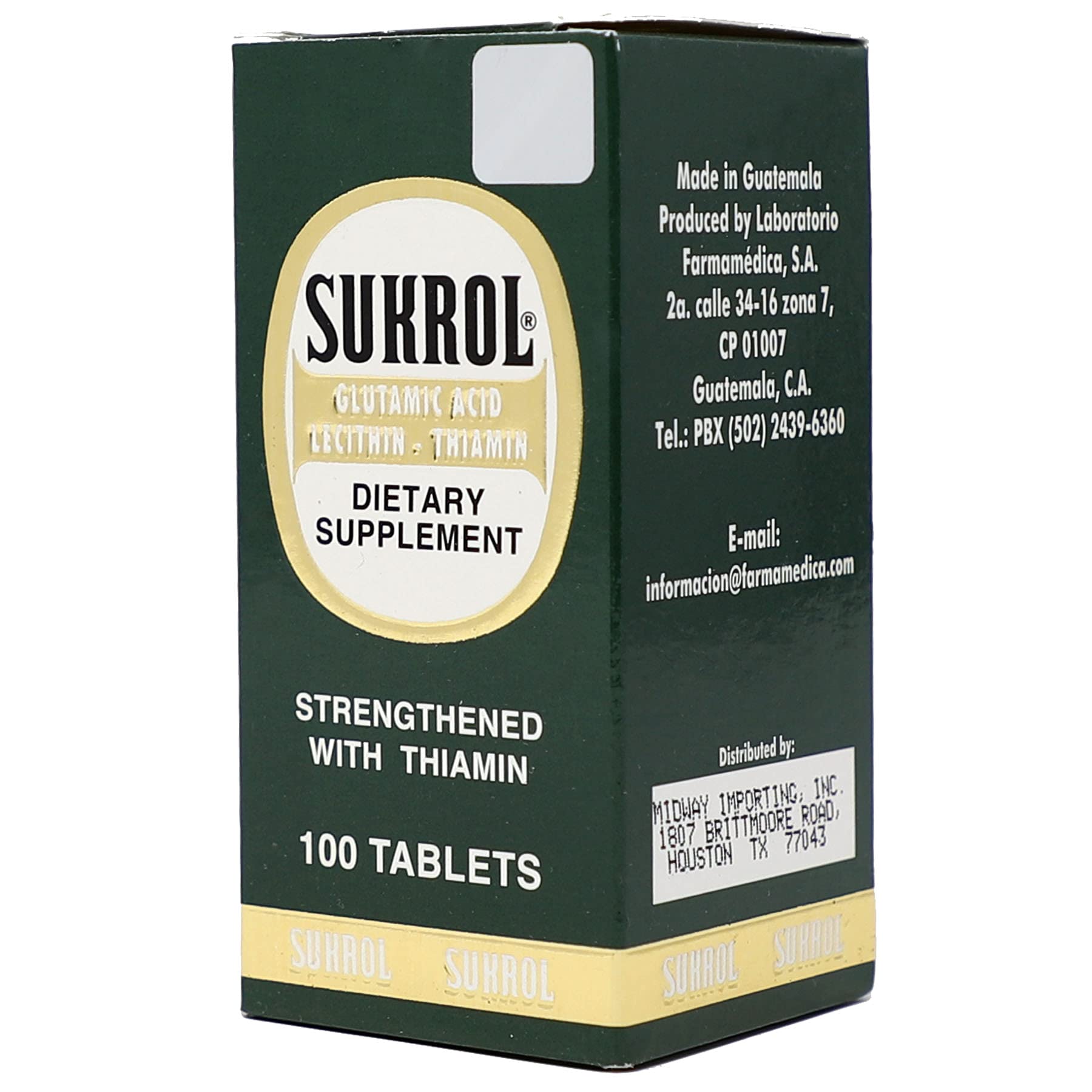 Sukrol, Vitamin, Improve Healthy Brain Function, 100 Tablets, Bottle SukrolAu supplements