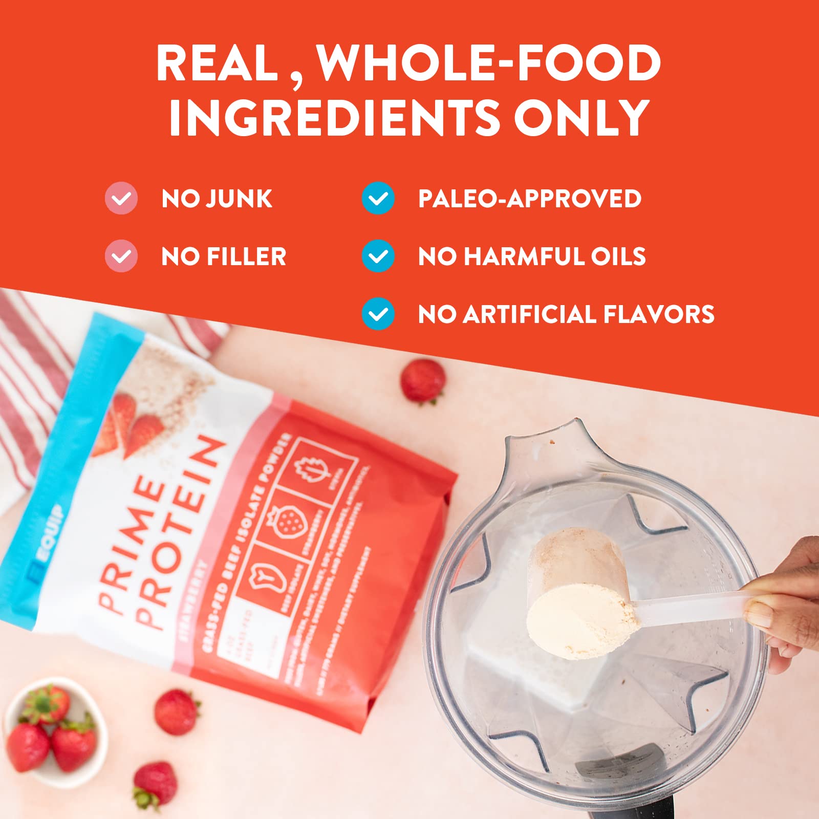 Equip Foods Prime Protein - Grass-Fed Beef Protein Powder Isolate -Paleo and Keto EquipUS supplements