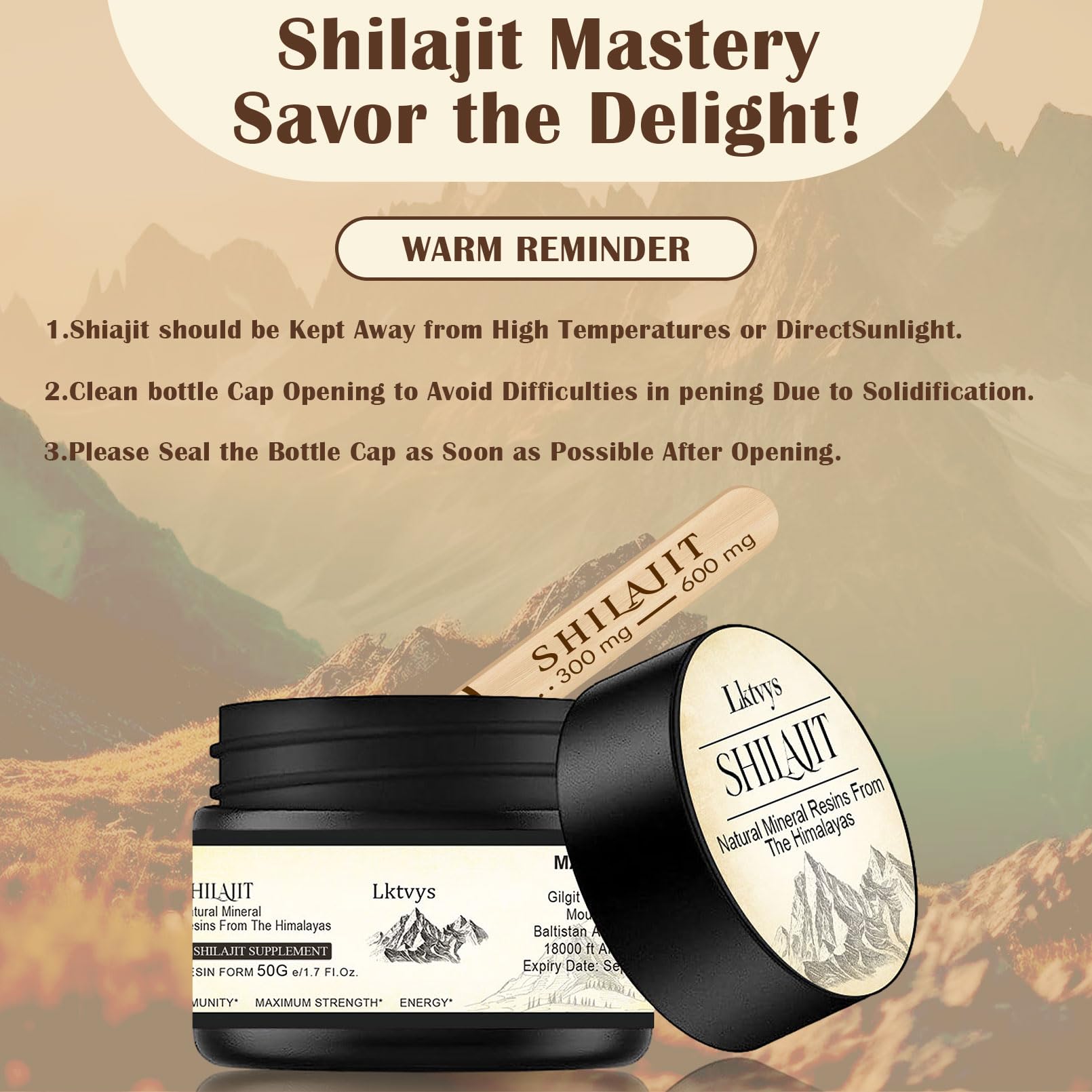 Shilajit Pure Himalayan Organic - Pure Original Shilajit, 50g(Large Volume), Enriched LktvysUS supplements