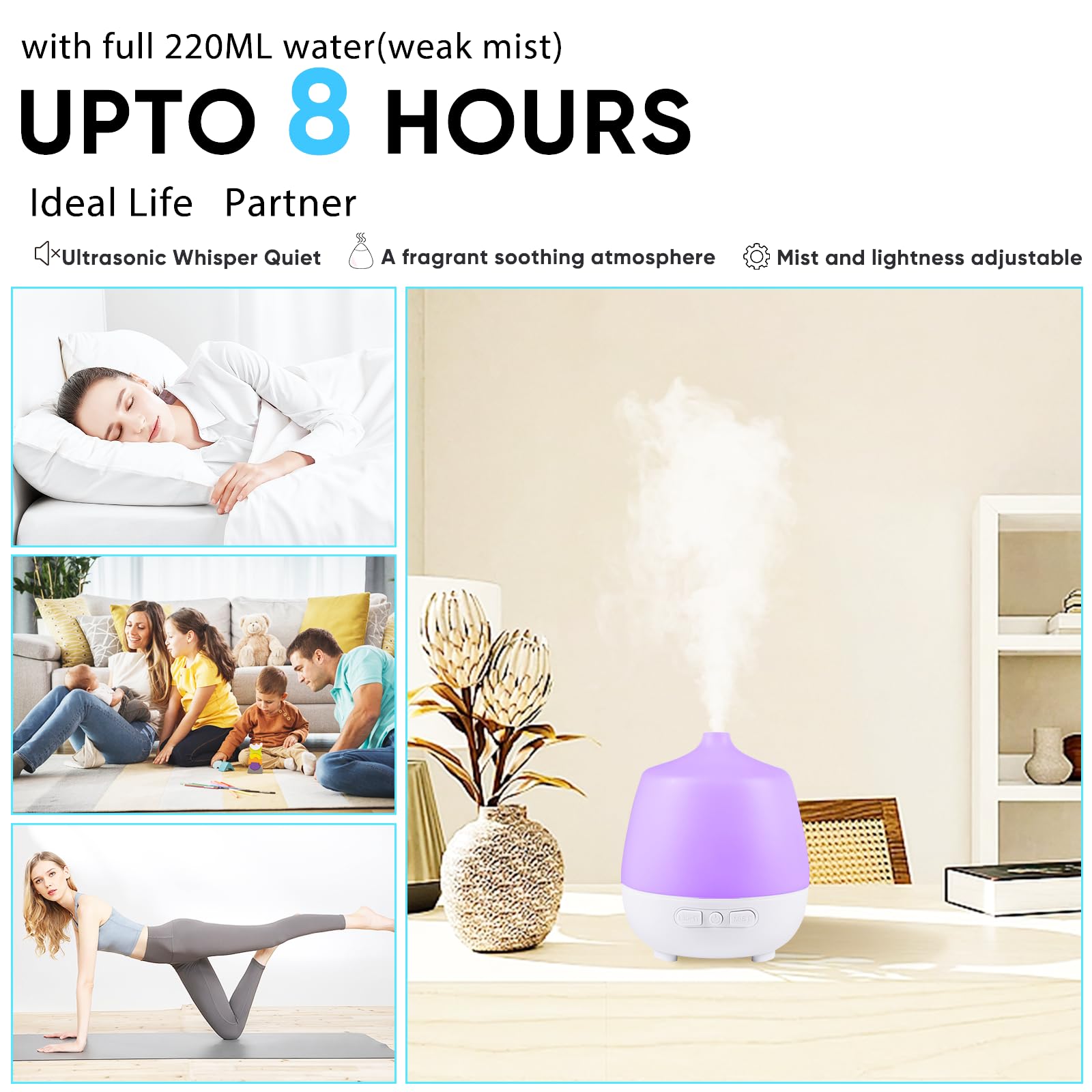 HAPPTWS 220Ml Essential Oil Diffuser - Diffusers for Essential Oils Aromatherapy Diffuser HAPPTWSAu supplements