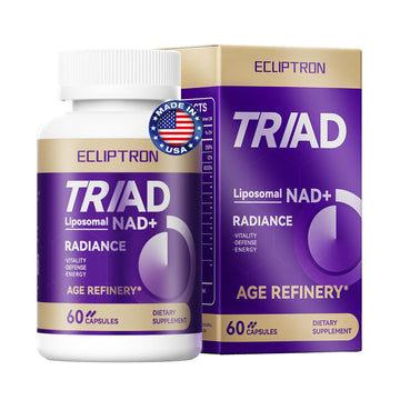 Ecliptron NAD+ Supplement for Women & Men 1800mg - Liposomal NAD Plus with Nicotinamide Riboside & Resveratrol, Anti-Aging | Mitochondrial Health | Radiant Skin - 60 Capsules EcliptronAu supplements