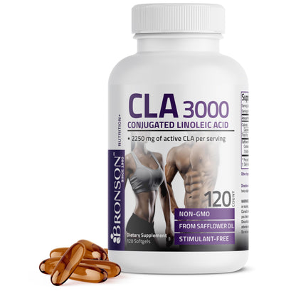 Bronson CLA 3000 Extra High Potency Supports Healthy Weight Management Lean Muscle Mass Non-Stimulating BronsonUS supplements