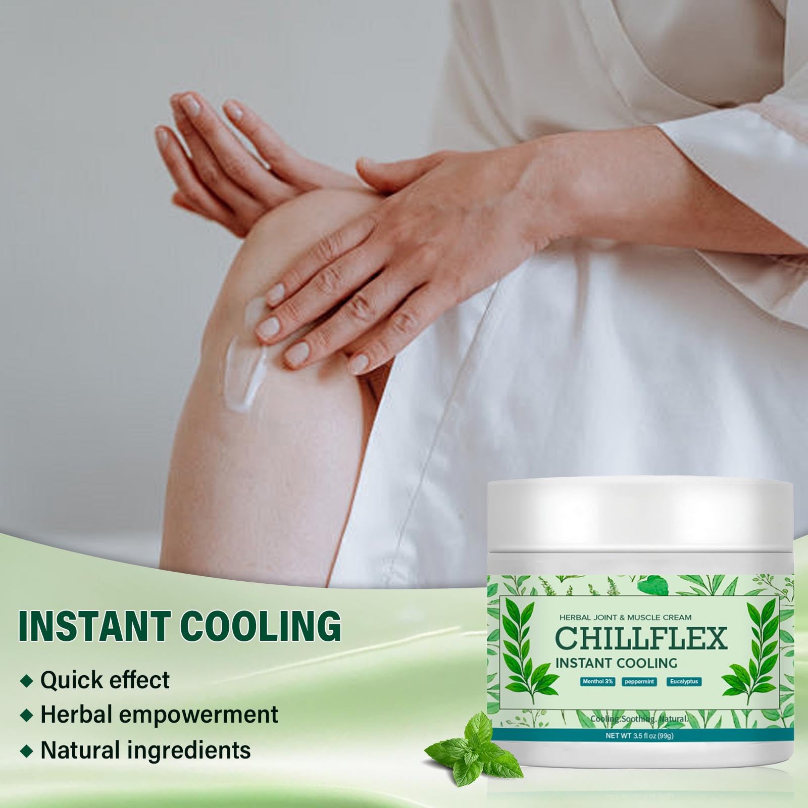 Menthol Soothing Cream, 3.5 Oz Joint Activities Throughout The Body, Cooling Soothing Ointment for Muscle, Head, Lumbar, Neck, Hands and Feet, 2 Pack CLORISLANDAu supplements