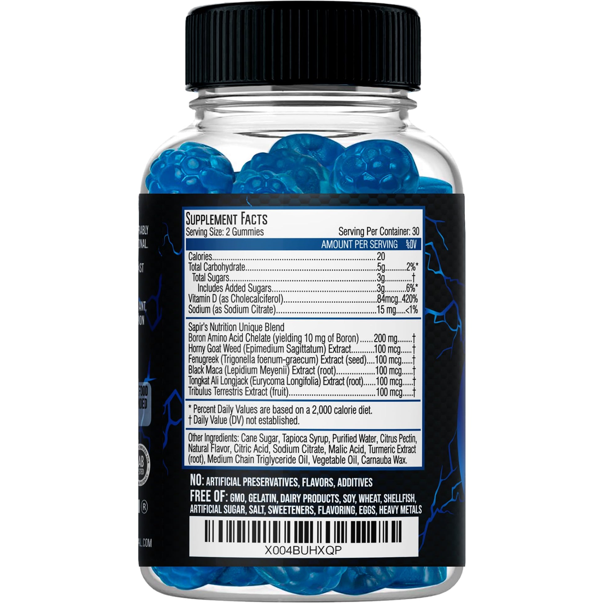 Testosterone Booster Gummies, Male Enhancing Supplement, Add 2 in” Enlargement Gummies for Men , Male Enhancement Chews Energy, Strength, Stamina, Endurance, Performance, Natural Blue Berry Chews Sapir's NutritionAu supplements