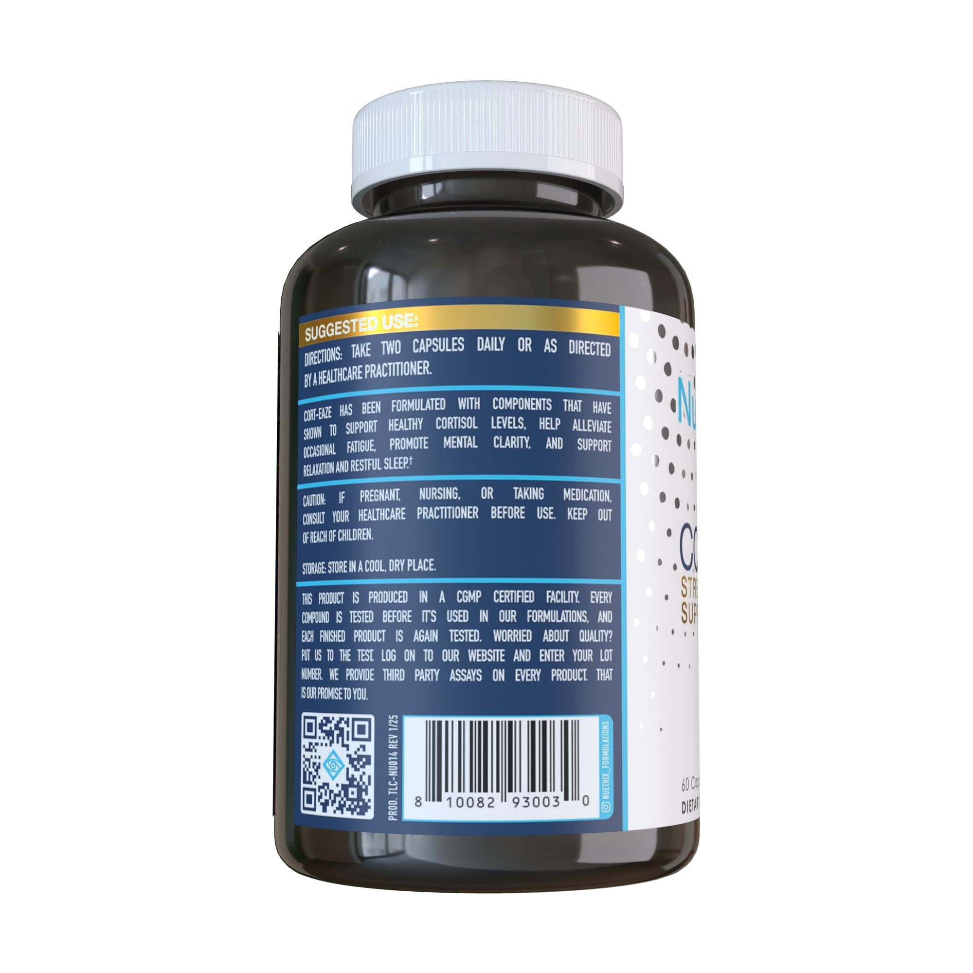 NuEthix Formulations Cort-Eaze - Cortisol Supplement - Health Support Supplement with Ashwagandha, L-Theanine & Rhodiola Rosea - Relaxation and Deep Sleep, 60 Capsules, 30 Servings NuEthix FormulationsAu supplements